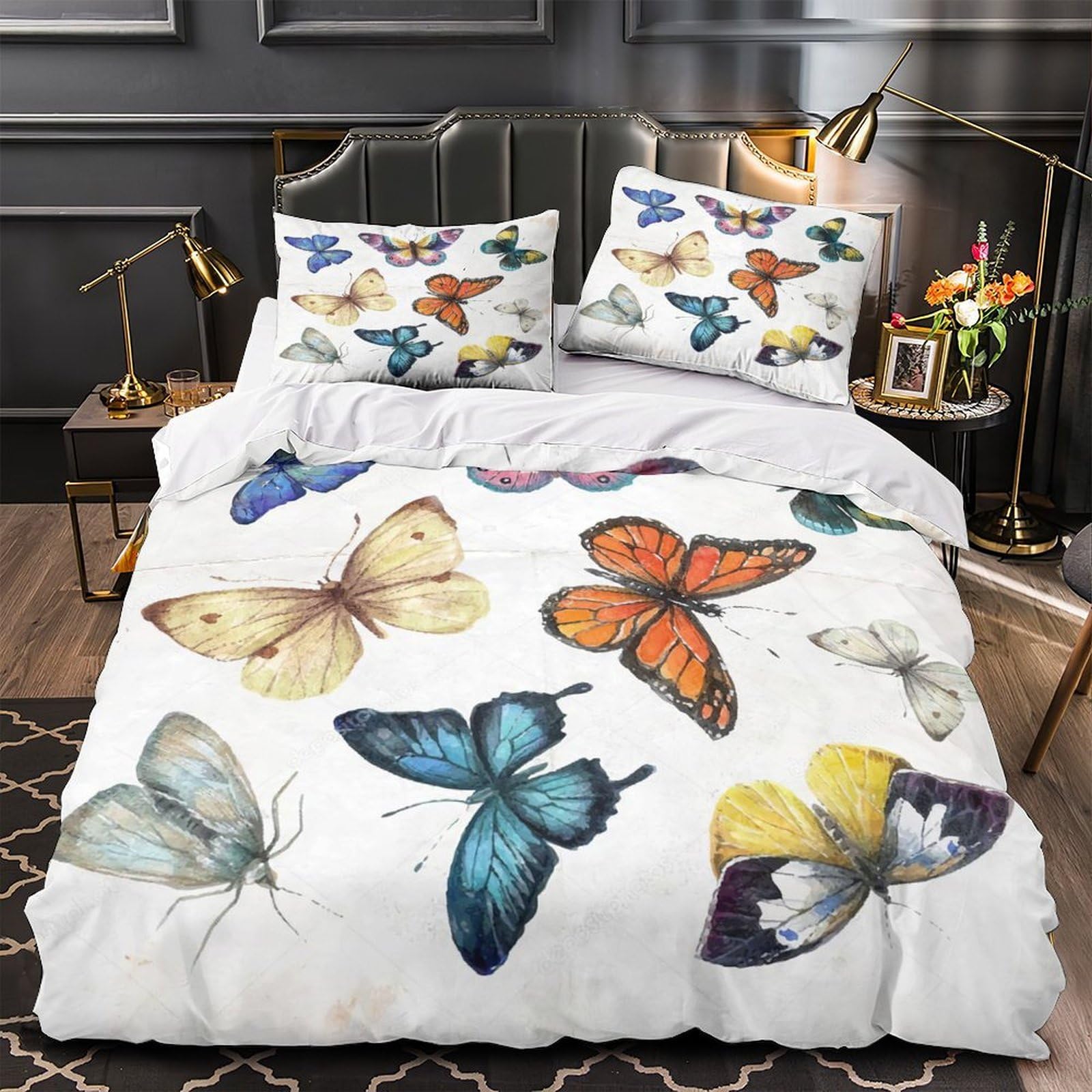 Parure de Lit Bouledogue en Microfibre Résistante Housse Couette 200x200