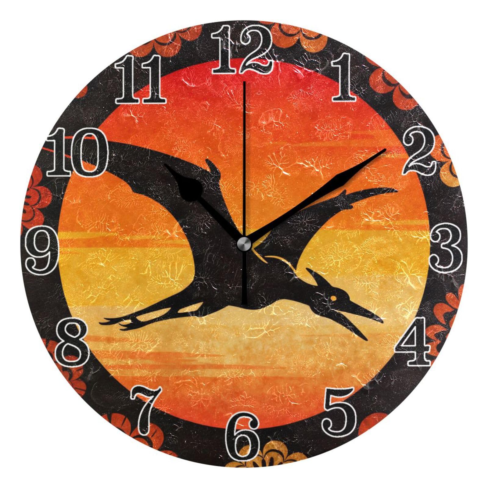 Horloge motif cow-boy coucher de soleil pour école et maison