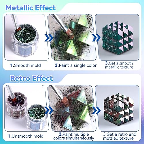 Miniatura 7 de LET'S RESIN Copos de camaleón, suministros de resina, pigmento intenso de cambio de color para moldes de resina/vasos, pigmento en polvo cromado