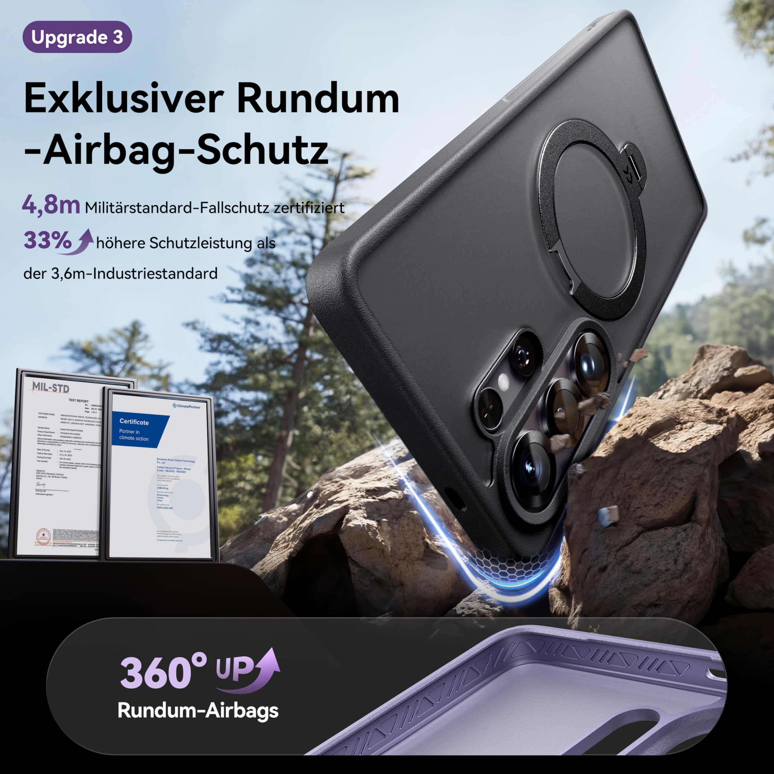 CASEKOO Offizielles Schwarz für Samsung Galaxy S26 Ultra Hülle, 6,9 Zoll