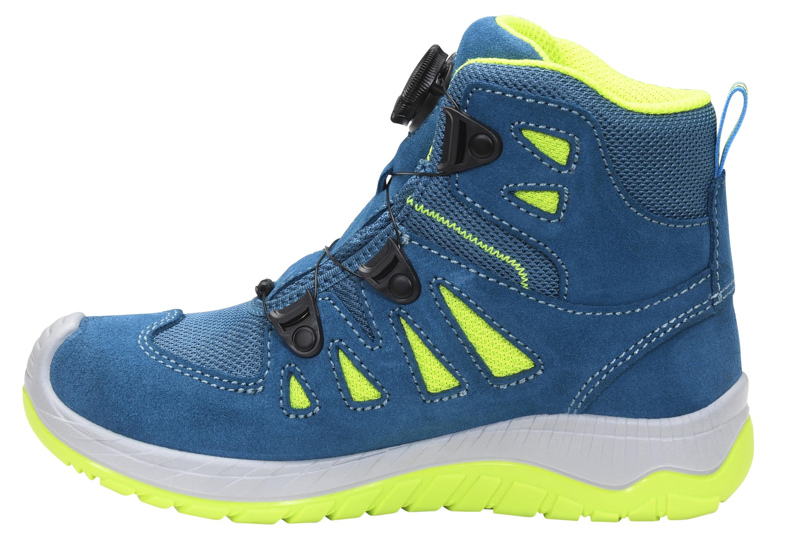 ELTEN MADDOX Kids BOA petrol-lime Mid | Outdoorschuhe für Waldkindergarten, Wandern und Spielen - wasserdicht, leicht, atmungsaktiv