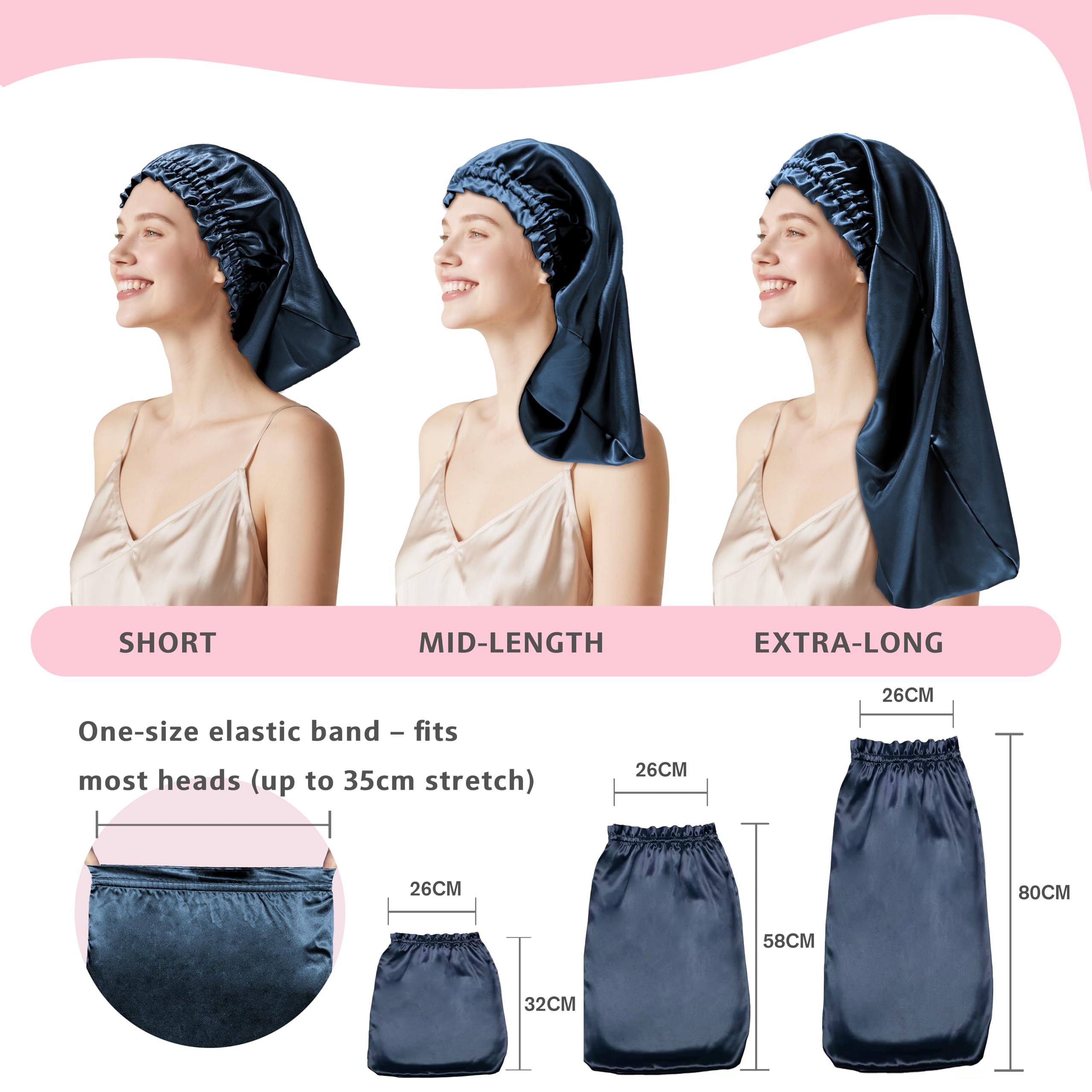 townssilk Silk Bonnet for Sleeping 100% 22 Momme Mulberry Silk for Women Luxurious, Breathable - Image 4