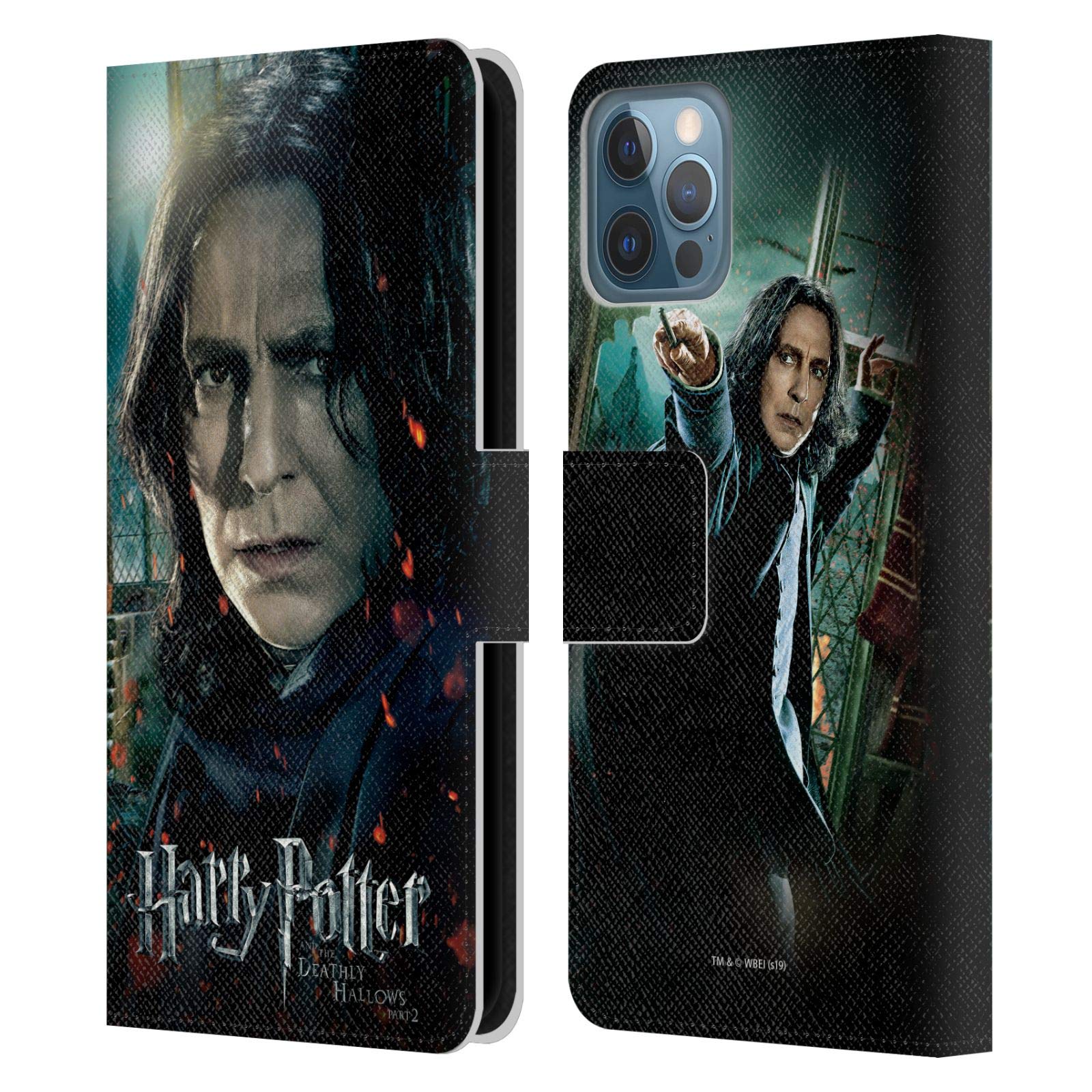 Head Case Designs Officially Licensed Harry Potter Severus Snape Deathly Hallows VIII Leather Wallet Case Compatible with Apple iPhone 12 / iPhone 12