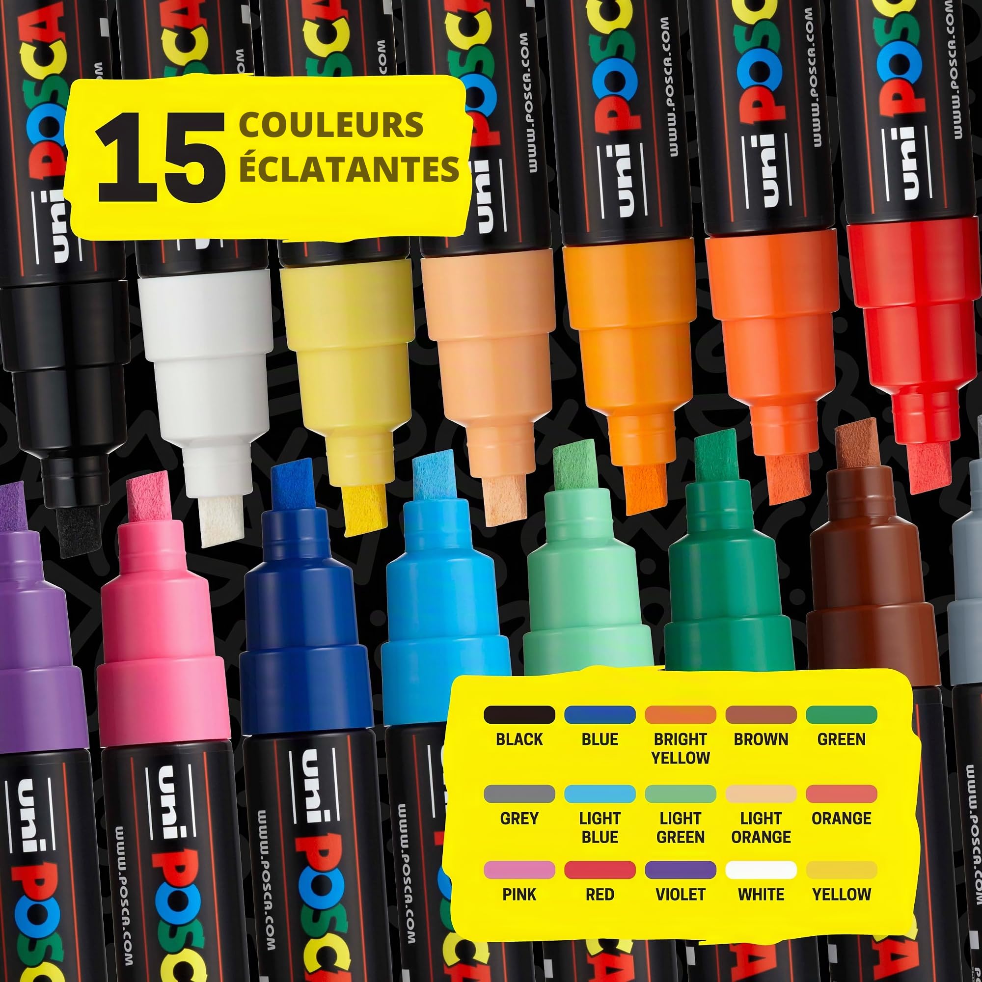Posca PC8K/15 Boîte de 15 Marqueurs Assortis