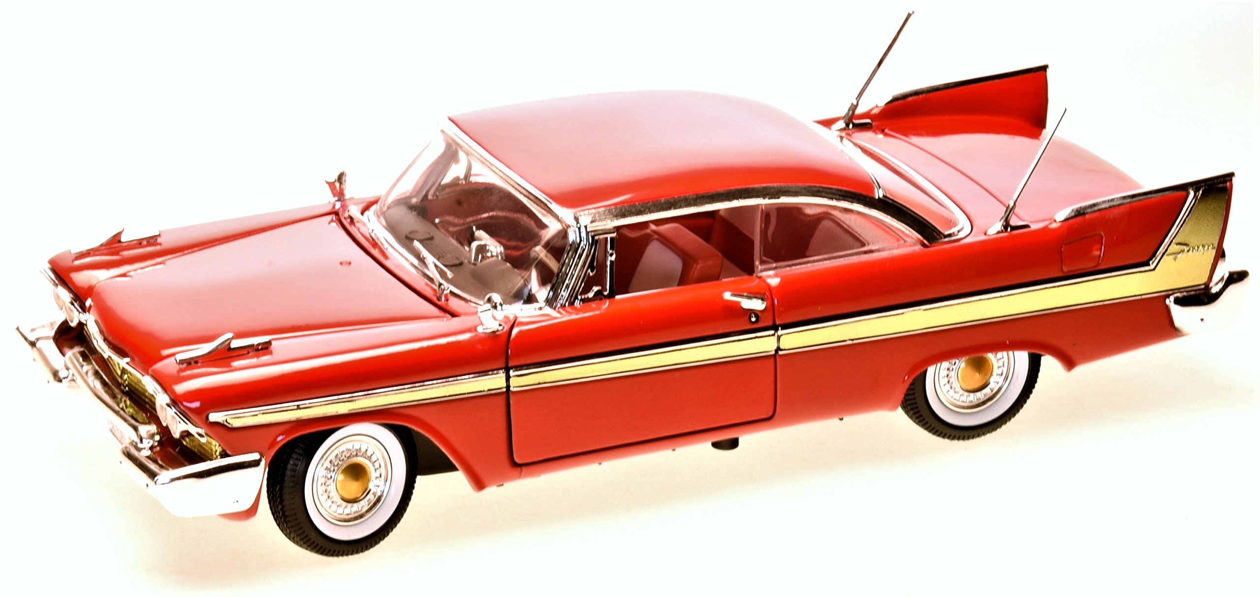 MotorMax MTM73115R Plymouth Fury 1958 Red 1:18 Model odlewu do odlewu kompatybilny z