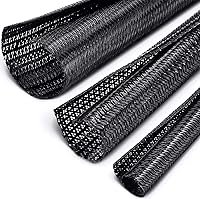 Vista 8 de Boao 3 piezas protector de cable tubo de malla de alambre manga de cable funda dividida para cable cargador USB cubierta de cable cable de audio