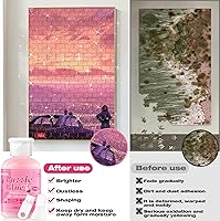 Vista 6 de Pegamento transparente para rompecabezas con cepillos, 4.1 fl oz, accesorios y herramientas de rompecabezas, hojas especiales solubles en agua