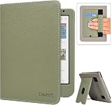Caweet Custodia per Tolino Shine Color/Shine 5(2024)/Shine 4(2022) e Kobo Clara Colour/BW/2E, Copertina con Appoggio Ripiegabile, Slot per Carte, Fascia per Mano e Auto Sleep/Wake, Verde - 1