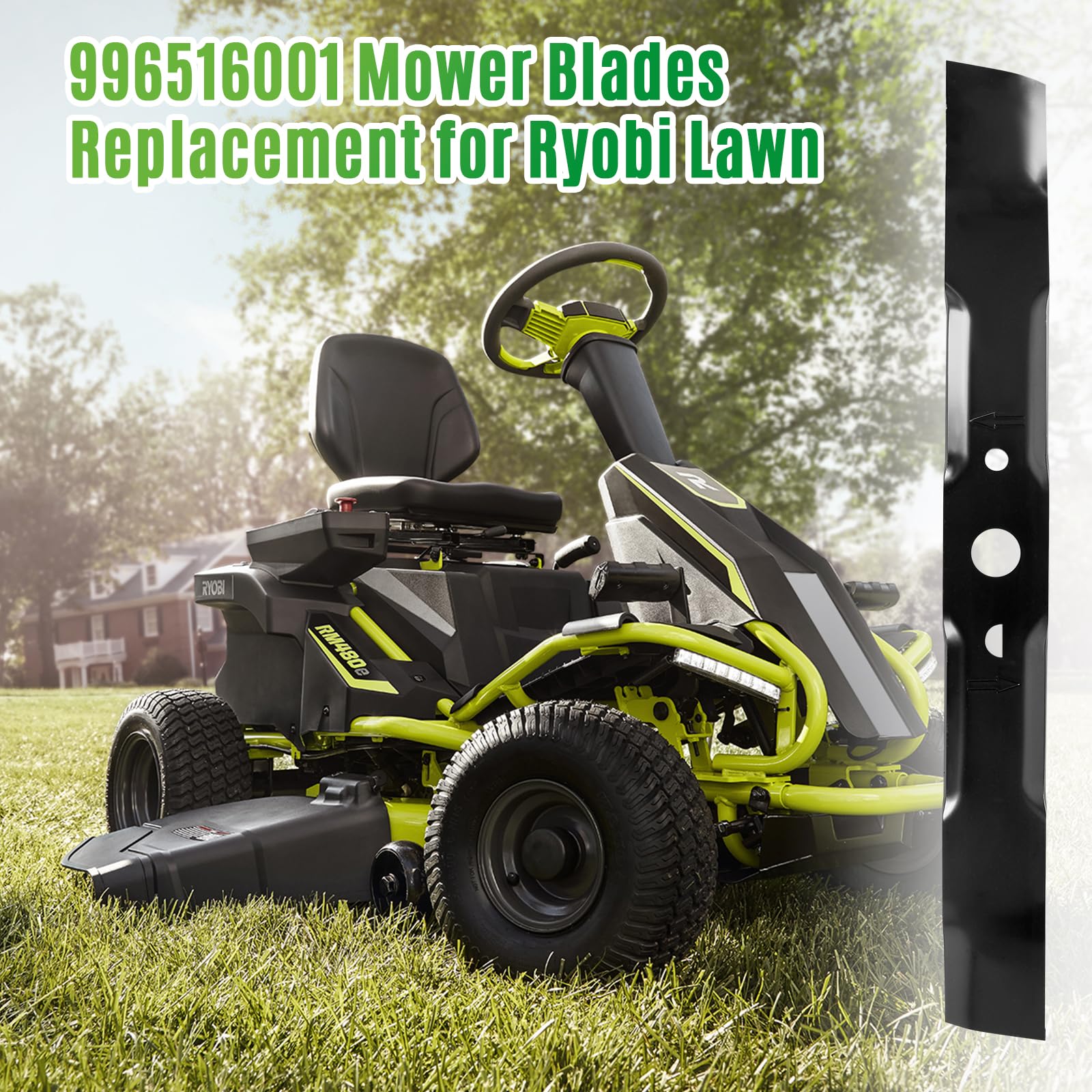 Earthtec 996516001 - Cuchillas de repuesto para cortacésped Ryobi RY48110 RY48111 RY48112 RY48112, repuesto de 2 piezas