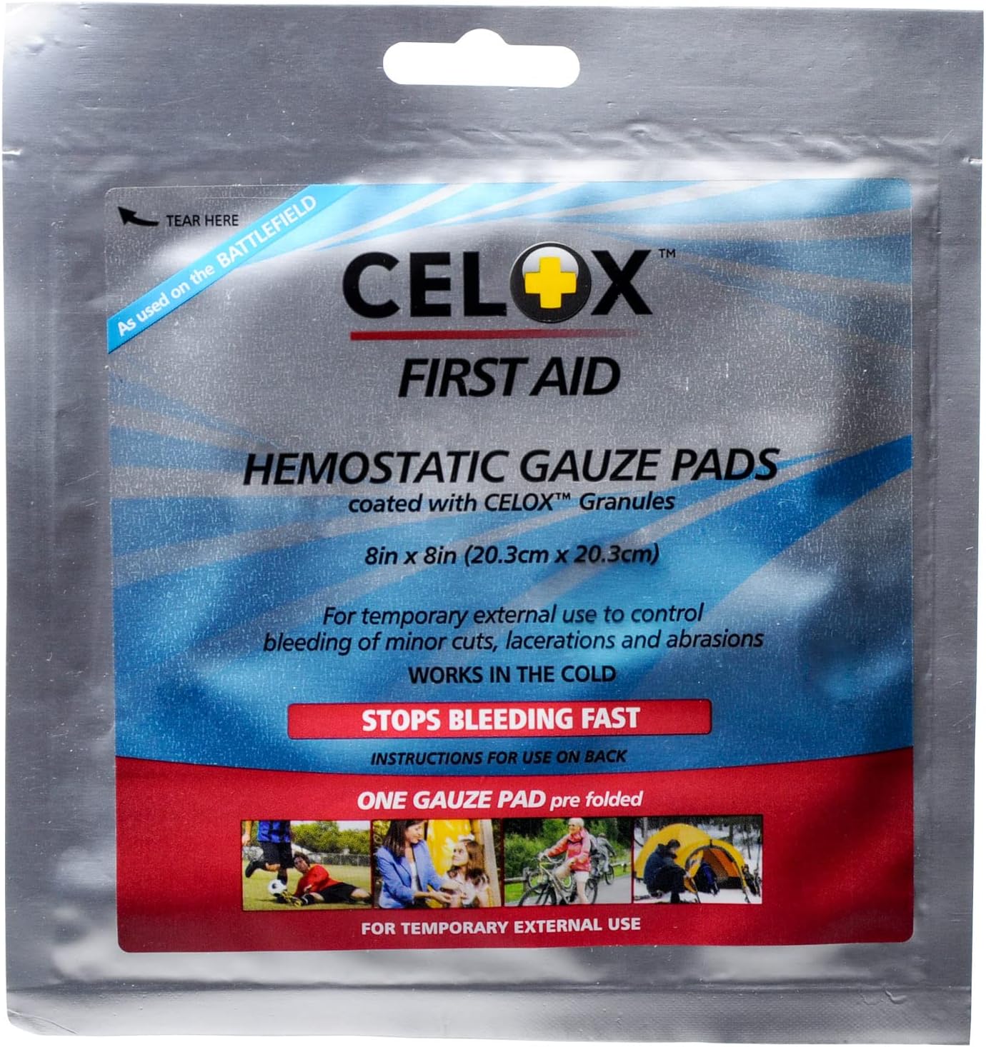 CELOX Gauze Pad, 8-Inch by 8-Inch