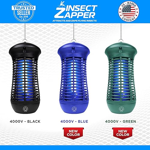 Miniatura 6 de Livin' Well Blue Bug Zapper para interiores y exteriores  4000 V de alta potencia eléctrica Mosquito Zapper Home Patio, rango de 1,500 pies