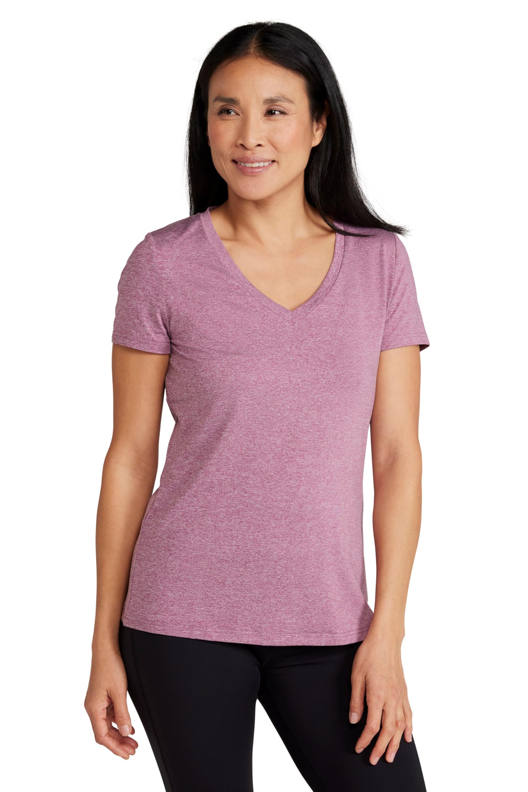 Vitality V Neck Womens Tee - Pink