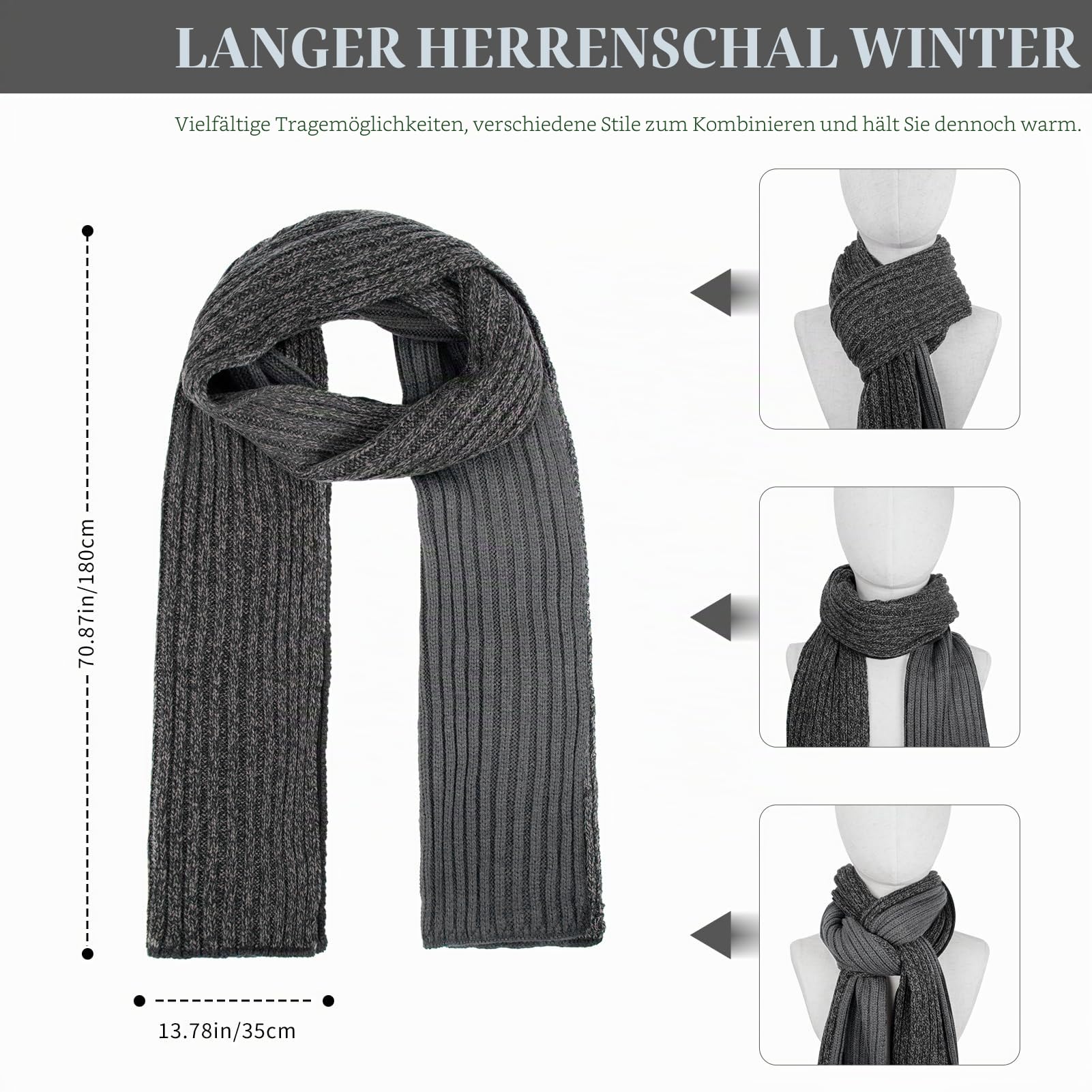 Mütze Schal und Touchscreen Handschuhe Set Wintermütze Thermohandschuhe Schal für Herren Strickmütze 3 STÜCKE Unisex Hüte für Damen Winter Accessoires für Herren Damen