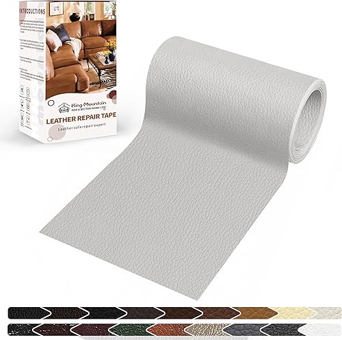King Mountain Cinta de reparación de cuero de 4 x 63 pulgadas, extra largo, parche de reparación de cuero autoadhesivo para muebles de cuero