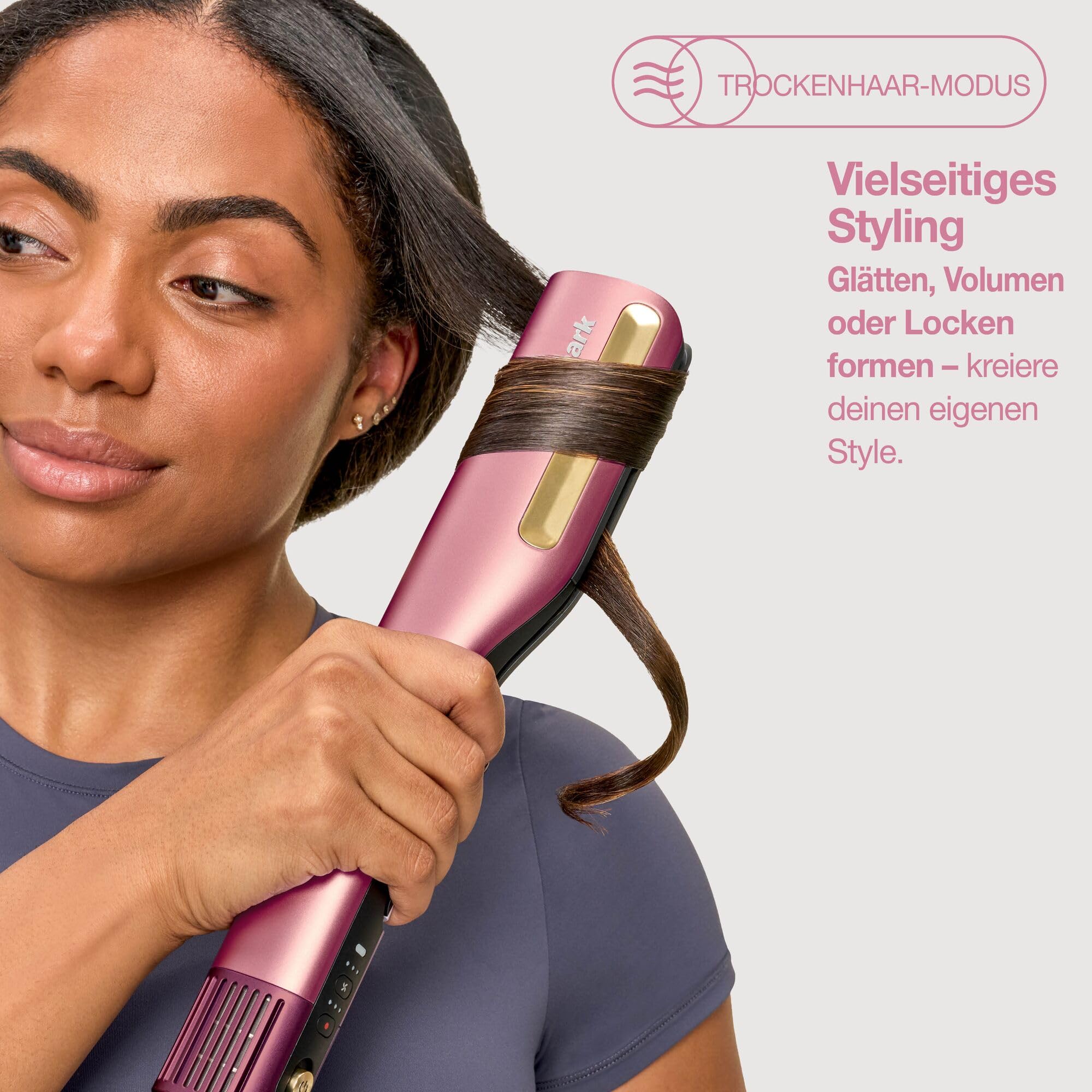 Shark SilkiPro Straight Glätteisen + Haartrockner, Rosa [HT401EUPK] | mit hitzebeständiger Aufbewahrungsbox – Rosa [HT401EUPK]