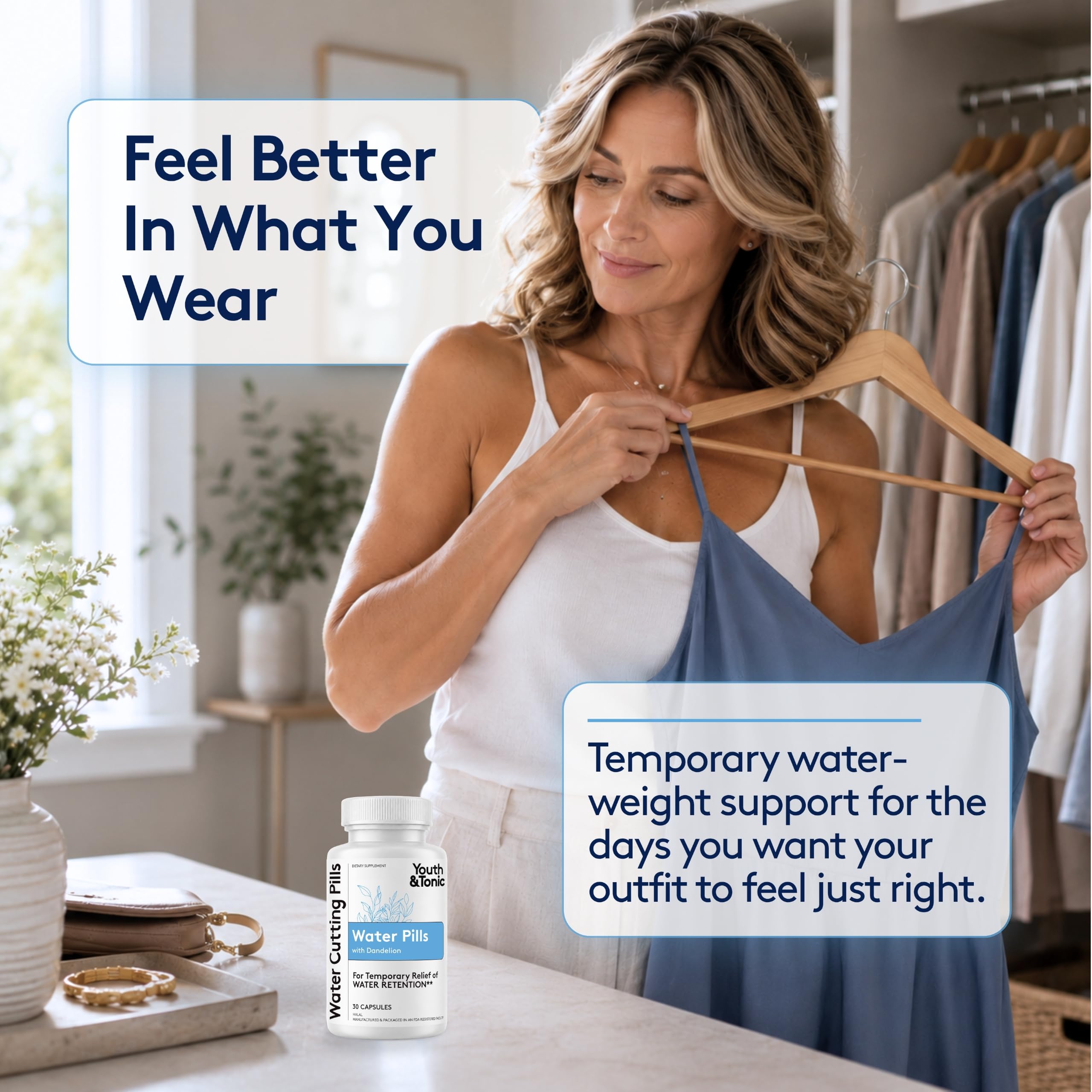 Youth & Tonic Water Weight Loss Pills for Women & Men, Fluid Retention — Amazon image 6