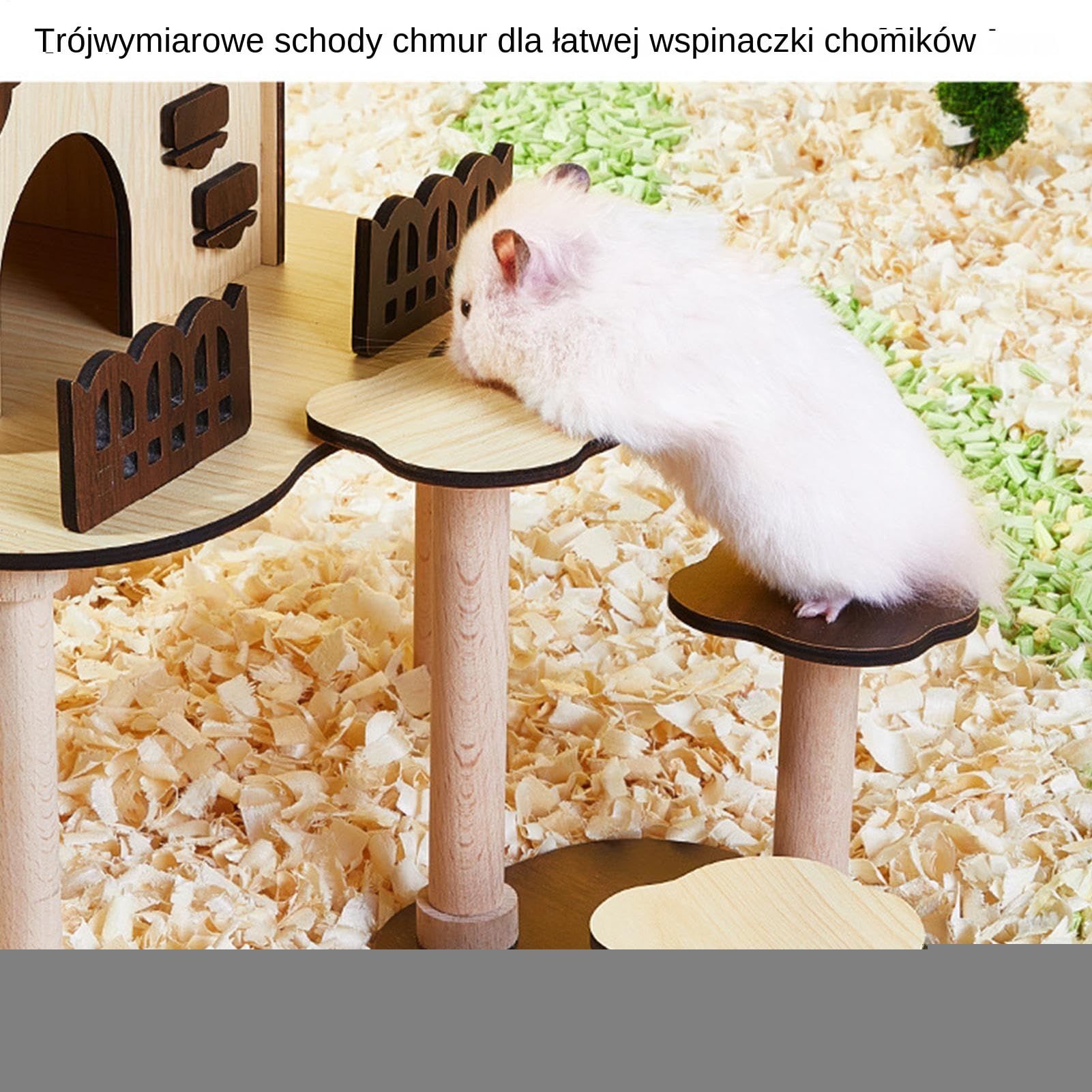 Chomikowy Domek Drewniana klatka dla chomików z dekoracjami krajobrazowymi