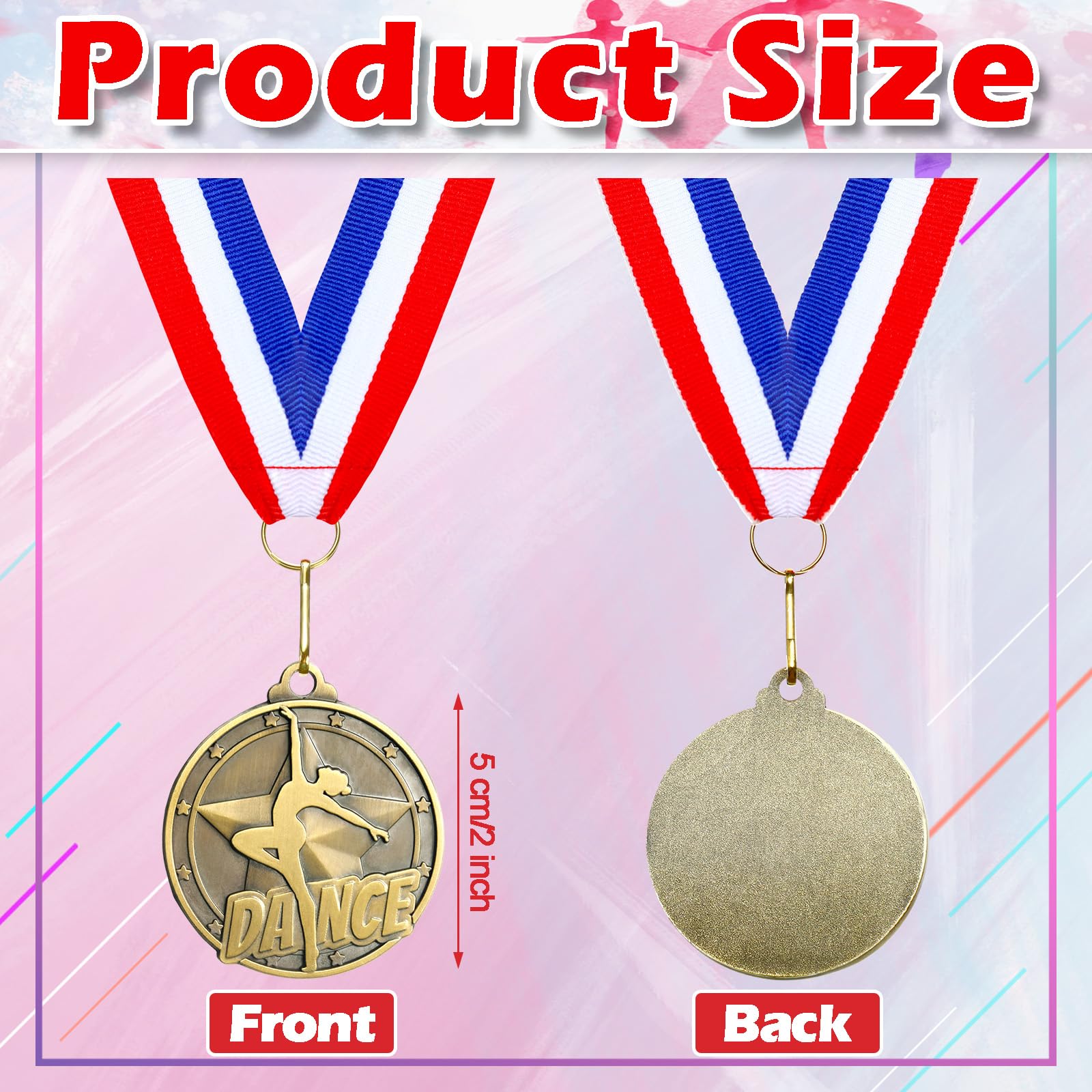 Quelay 30 medallas de Premio de 2 Pulgadas, medallas de Oro a Granel con Cintas para el Cuello, Trofeo de Metal, Regalo para torneos, competiciones, Fiestas, niños y Adultos