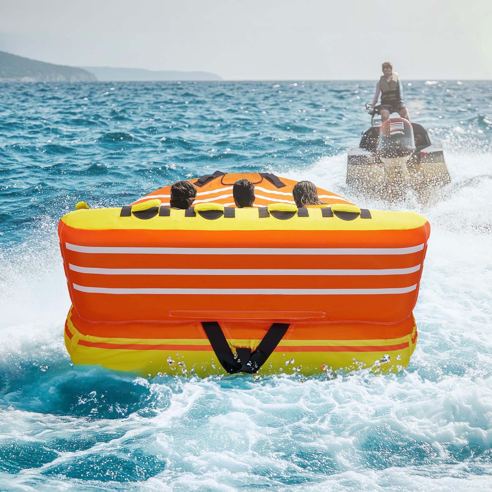 VEVOR Tubo Trainabile per Barche Capienza ca. 1-3 Persone Tappetino Gonfiabile per Barche attività Acquatiche Carico Max. 231 kg, Tubo Trainabile per Sport Acquatici Gommone Gonfiabile Feste Nautica