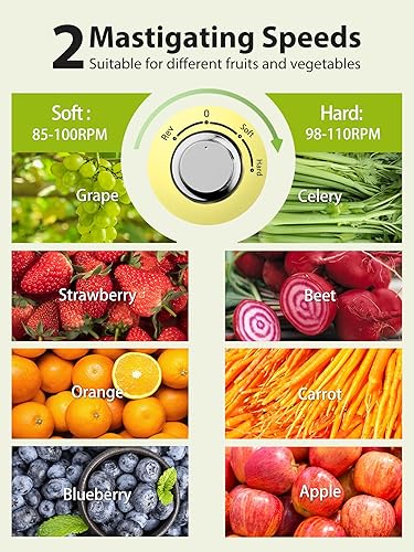 Miniatura 2 de Aeitto Máquinas exprimidoras, exprimidor de prensa en frío, exprimidor de apio, con modos triples, función inversa y motor silencioso, fácil de