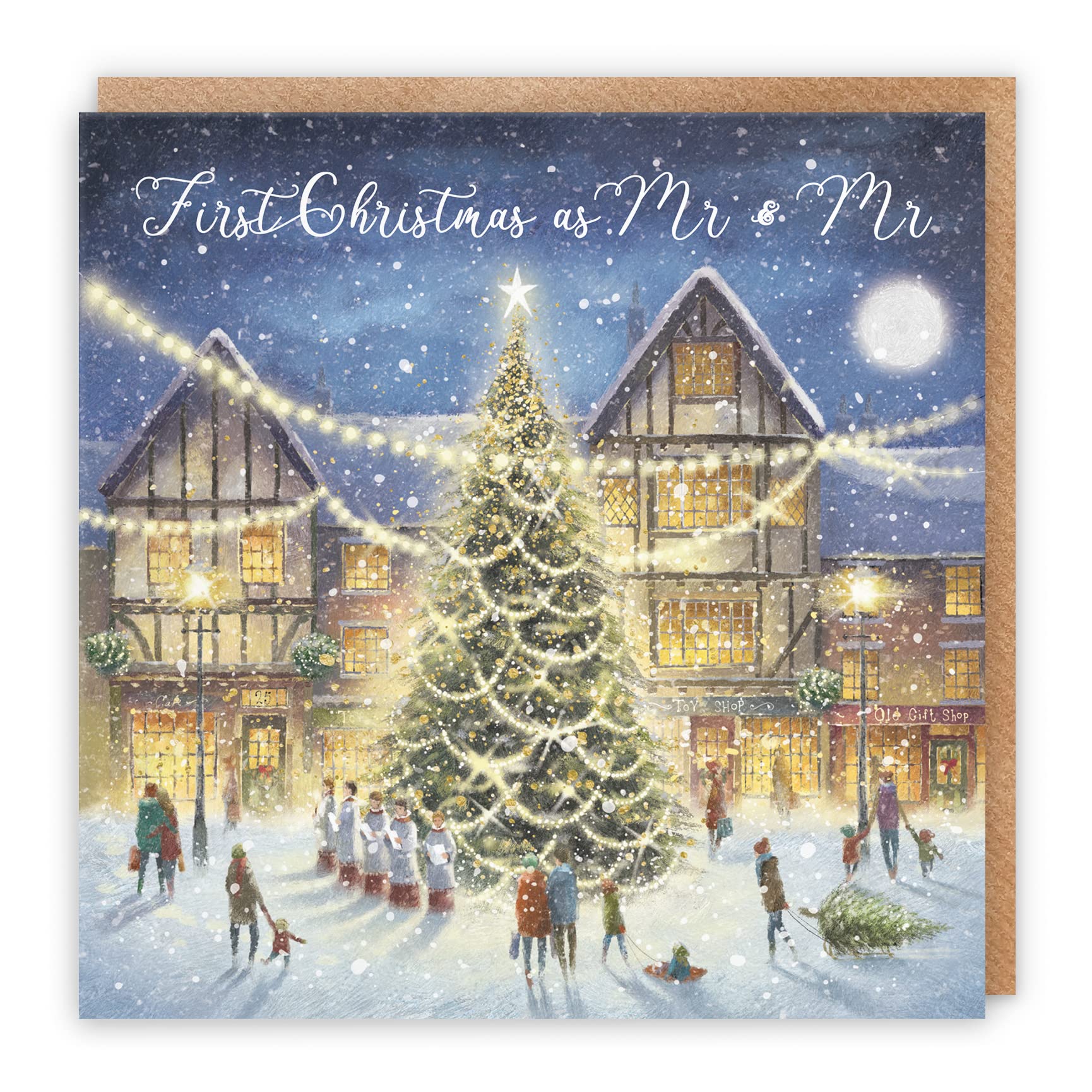 Hunts England, 1st Christmas As Mr & Mr Luxury Card, 'Christmas Eve', First Christmas As Mr & Mr, Milo's Gallery Collection