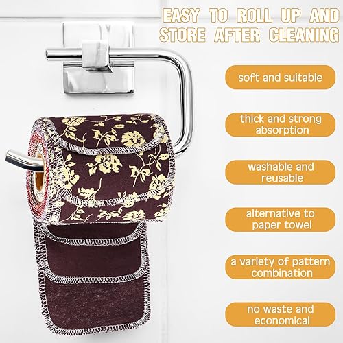 Miniatura 3 de VitalCozy 50 toallas de bidé reutilizables lavables para inodoro, toallitas de tela sin papel, toallas de algodón absorbentes, toallas de papel para