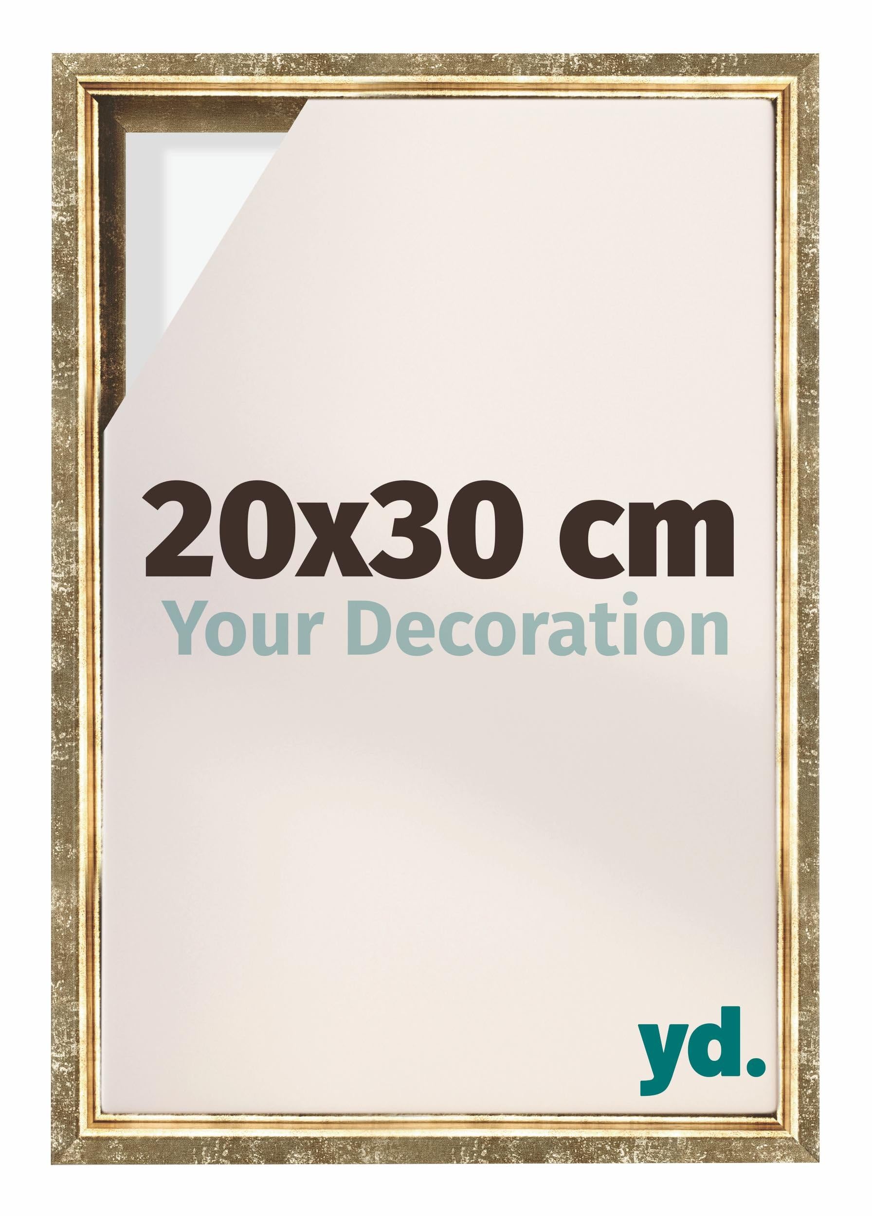 Your Decoration - Canvas Floater Frame 20x30 - Gold Antique - Floating Pictureframe for Canvas Painting - MDF - Lyon