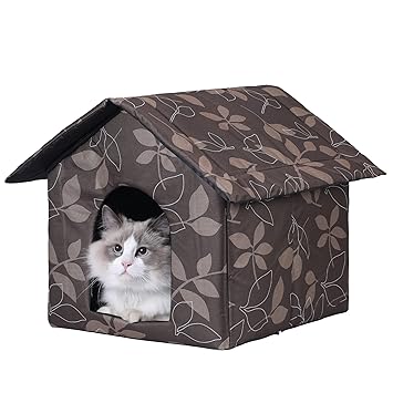 WEDSF Feral cat Houses for Winter Outdoor Cats Insulated Waterproof Warm Weatherproof Feral cat Bed Small Dog Kennel,???-S