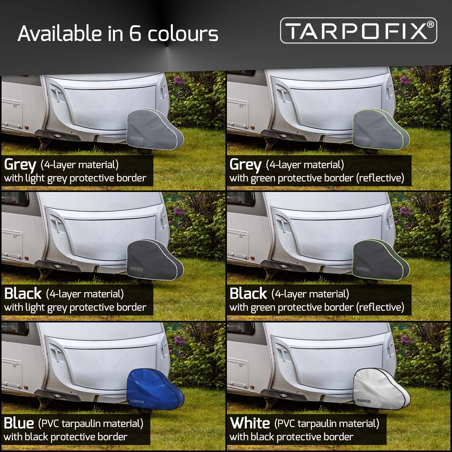 Tarpofix® Deichselhaube mit Doppel-Klickverschluss - universal Wohnwagen Deichselabdeckung in großer Ausführung -Anhängerkupplung Abdeckung Hülle für Anhänger mit Antischlingerkupplung & Kastenschloss