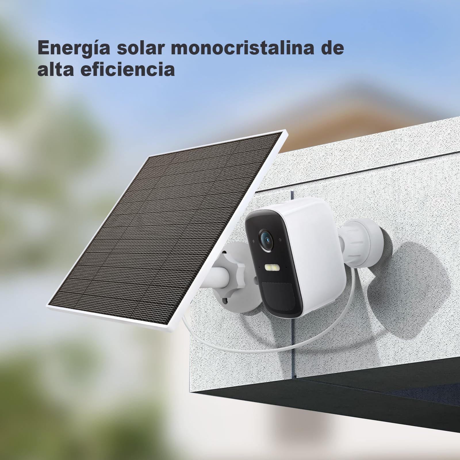 Panel Solar para Cámara Eufy, 5W Cargador Solar para Eufy Compatible Con Eufycam 3/3C/2/2 Pro/2C/2C Pro/E/E20/E40/L20/L40, Panel Solar Con Puerto Usb-C, Adaptador Micro Usb, 3 Paquete