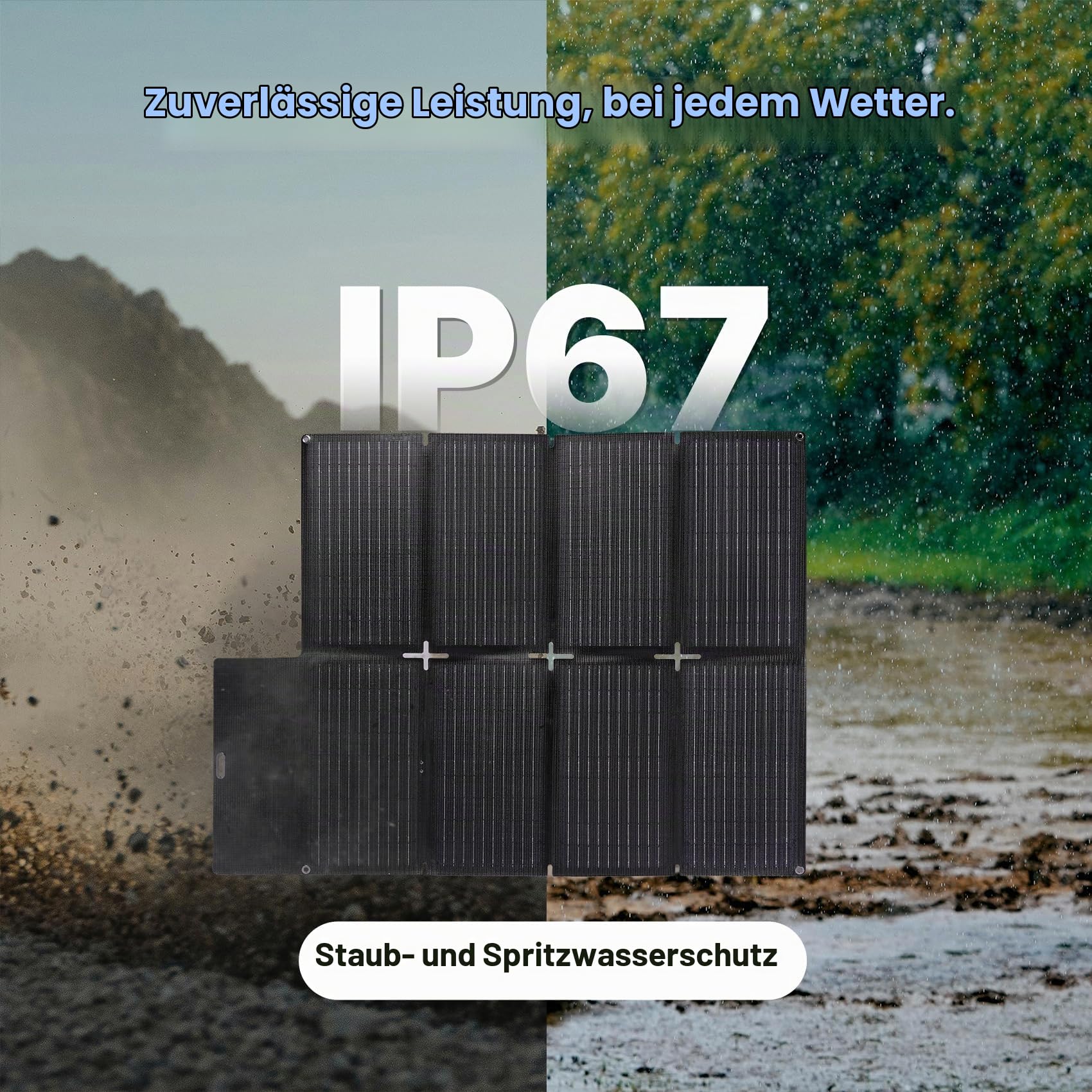 Solarpanel Faltbar 100W für Tragbares Powerstation Solargenerator, Kompakt und IP67 mit USB-A&C Pd 65w Solarmodul Solarladegerät für Handy Tablet Outdoor Reisen Camping Notfälle