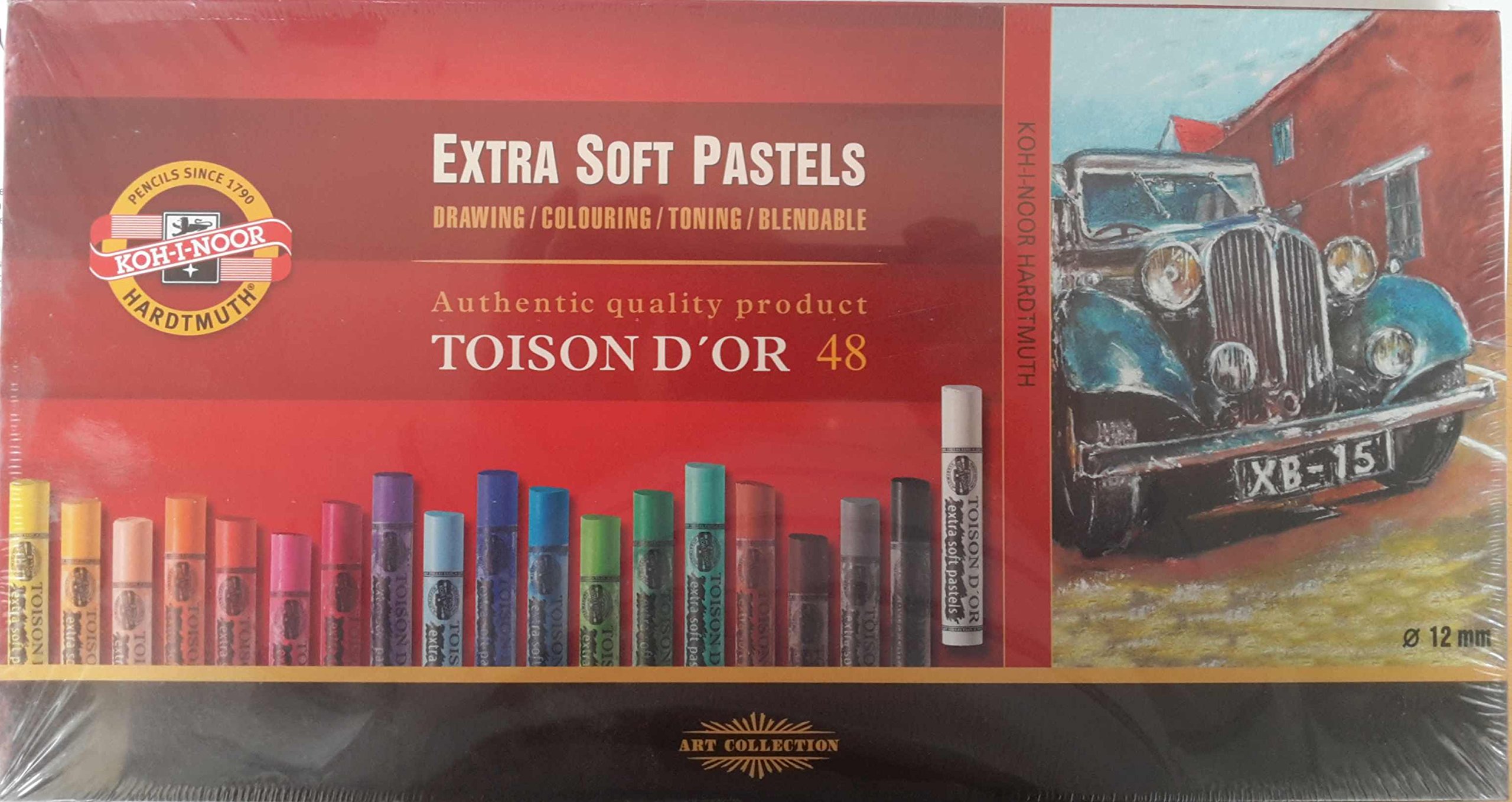 KOH-I-NOOR Extra weiche fettfreie Künstler-Soft-Pastellkreiden Geschenkbox 48er Packung