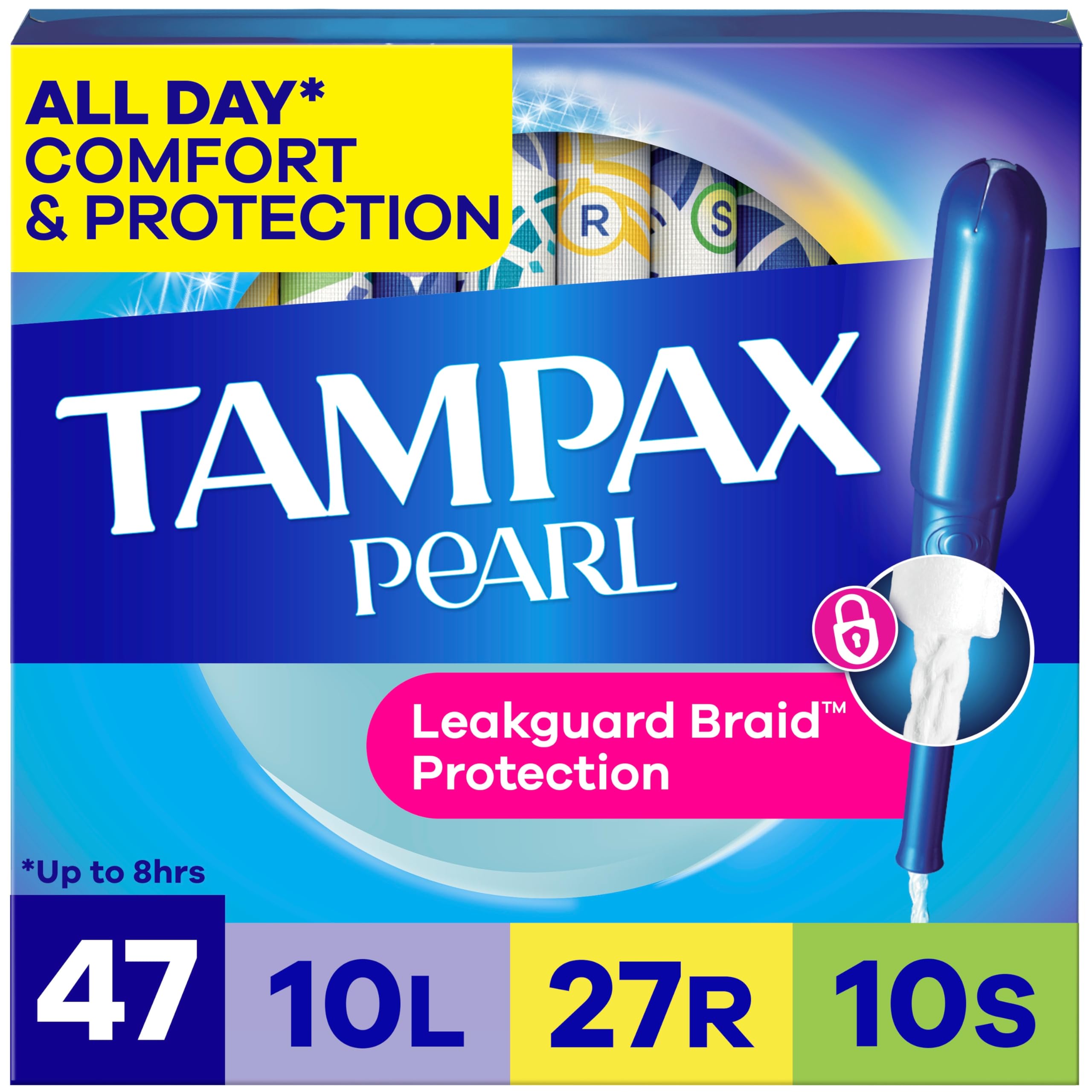 Pearl plastic Triple Pack, Light/Regular/Super Absorbency, Unscented Tampons, 50 Count by Tampax