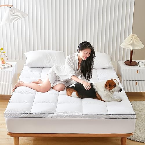 Miniatura 7 de Cubrecolchón tamaño Queen  Protector de colchón acolchado extra grueso con bolsillo profundo de 21 pulgadas para colchón de 8 a 24 pulgadas funda