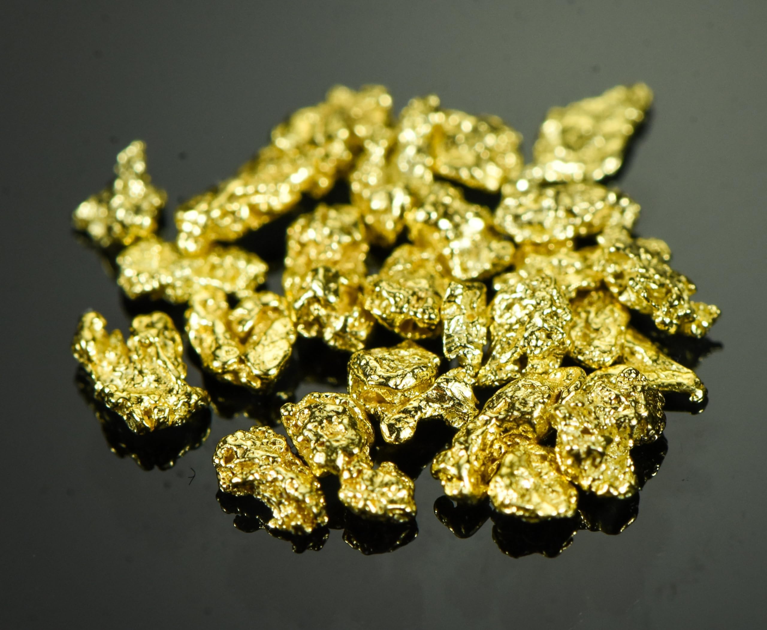 Alaskan Yukon Gold Rush Nuggets 10 Mesh 2 Grams of Fines