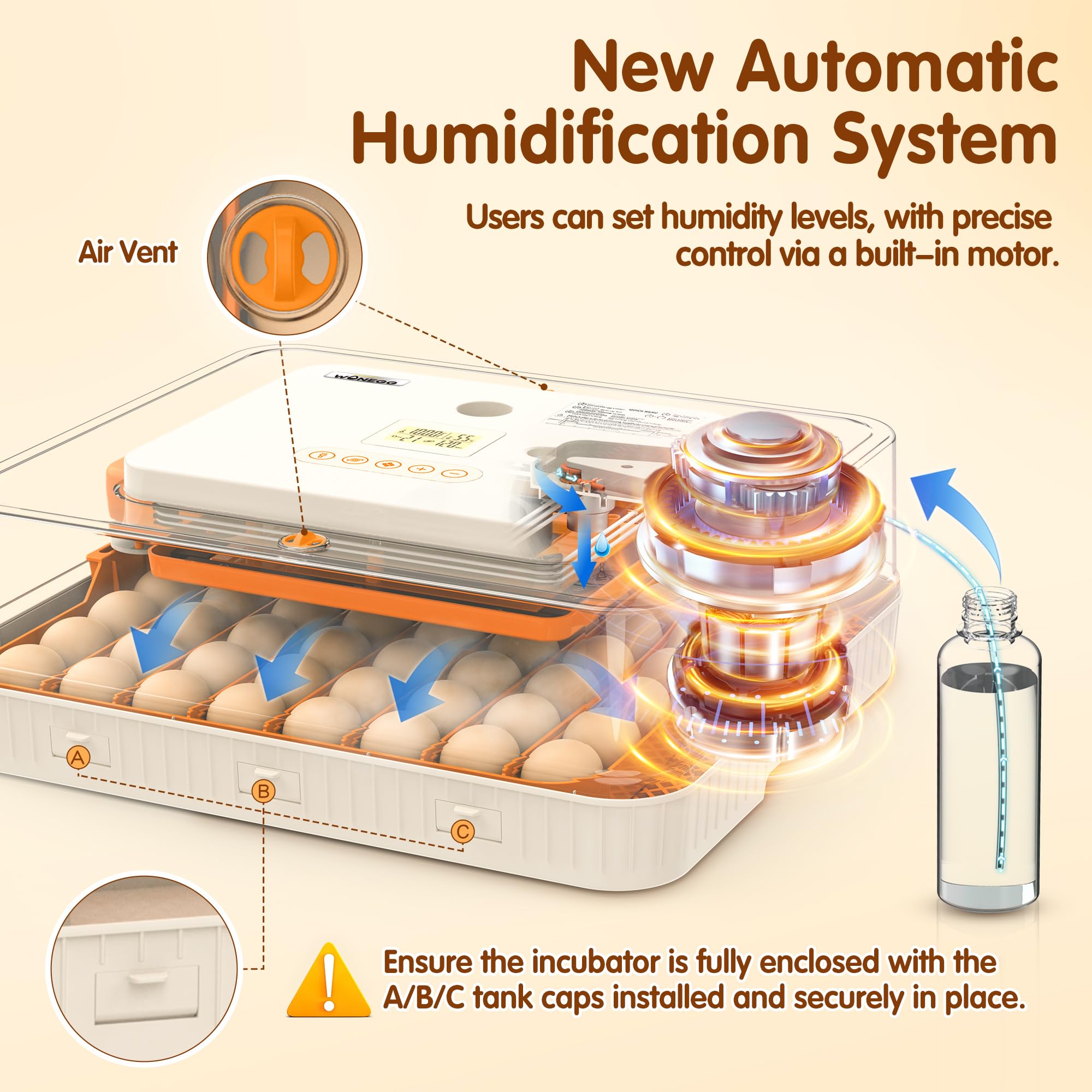 56 Eggs Incubators for Hatching Eggs - Automatic Egg Turner with