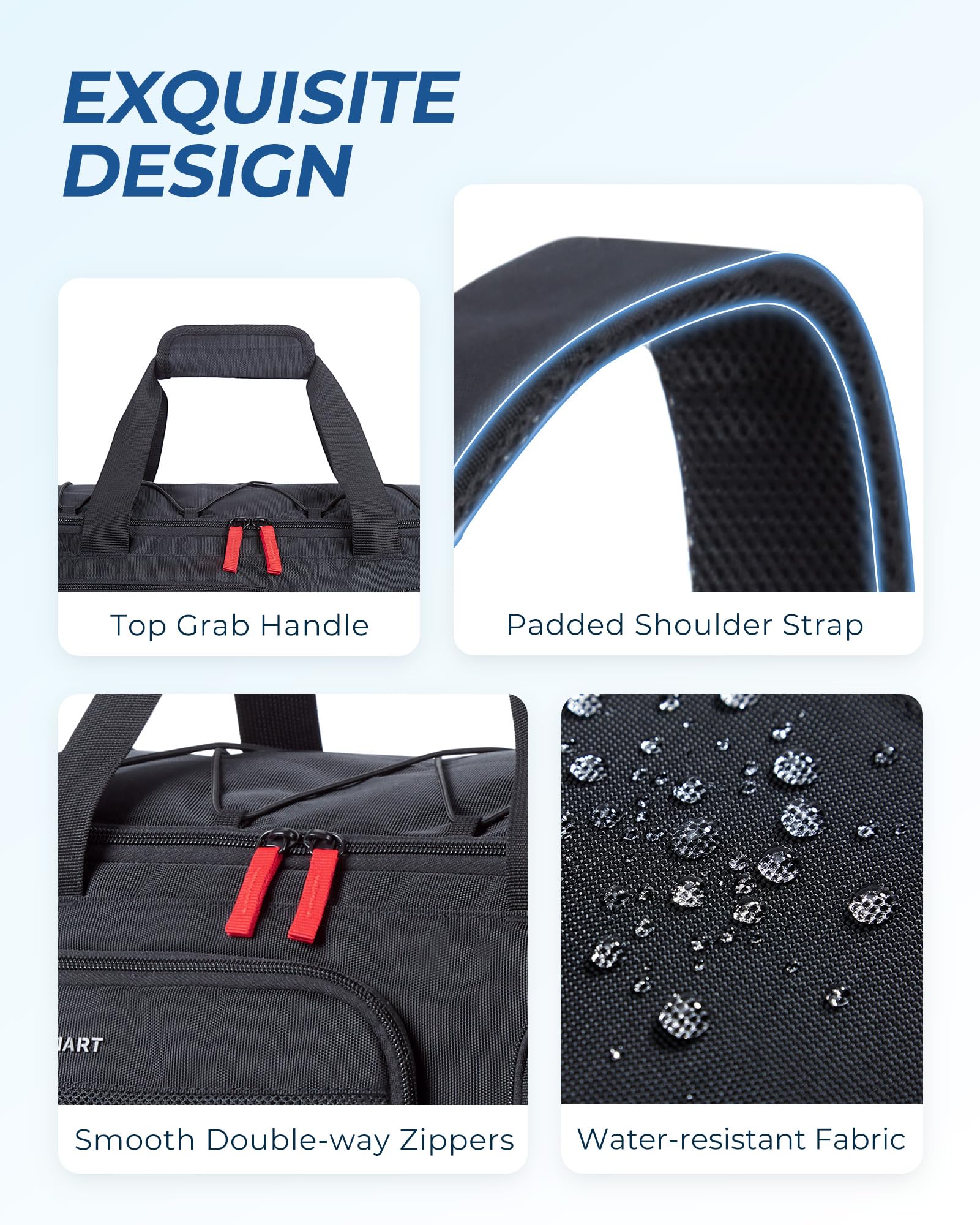 BAGSMART Sporttasche Damen und Herren, Sporttasche mit Schuhfach und Nassfach wasserdichte Gym Bag Reisetasche trainingstasche schwimmtasche für Fitness, Reisen, Outdoor-Aktivitäten, Schwarz