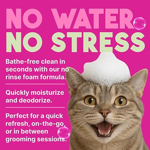 Miniatura 44 de TropiClean No Rinse Waterless Cat Shampoo Dandruff Treatment Moisturizing Dry Shampoo for Dry Skin USA Made Aqua de Coco Scent 7.4oz.