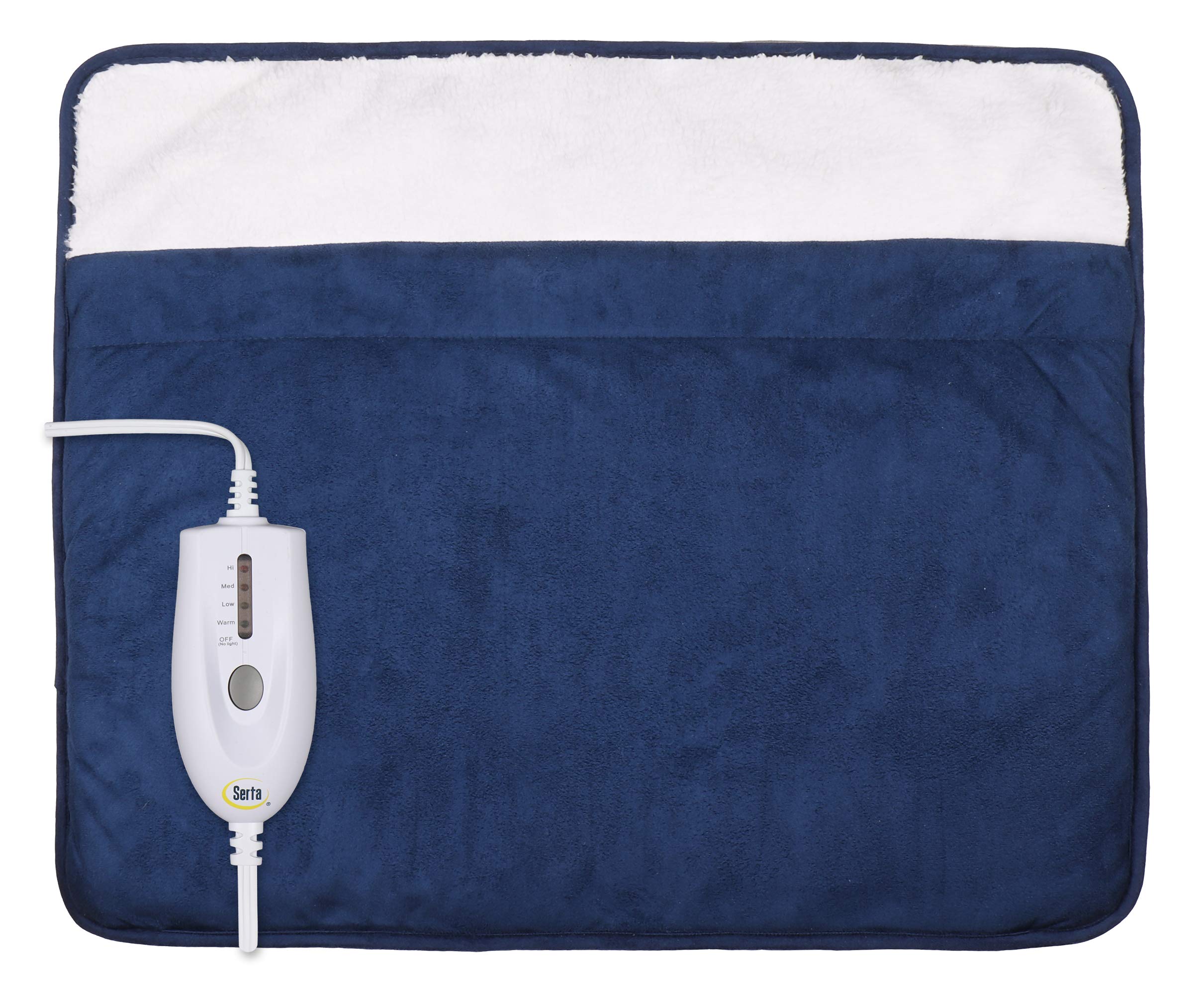 Amazon.com: Serta | Super Soft Microsuede Lined Fast Deluxe Electric Heated  Warming Pad for Feet, Back, Waist, and Abdomen, Navy (Sherpa) : Everything  Else