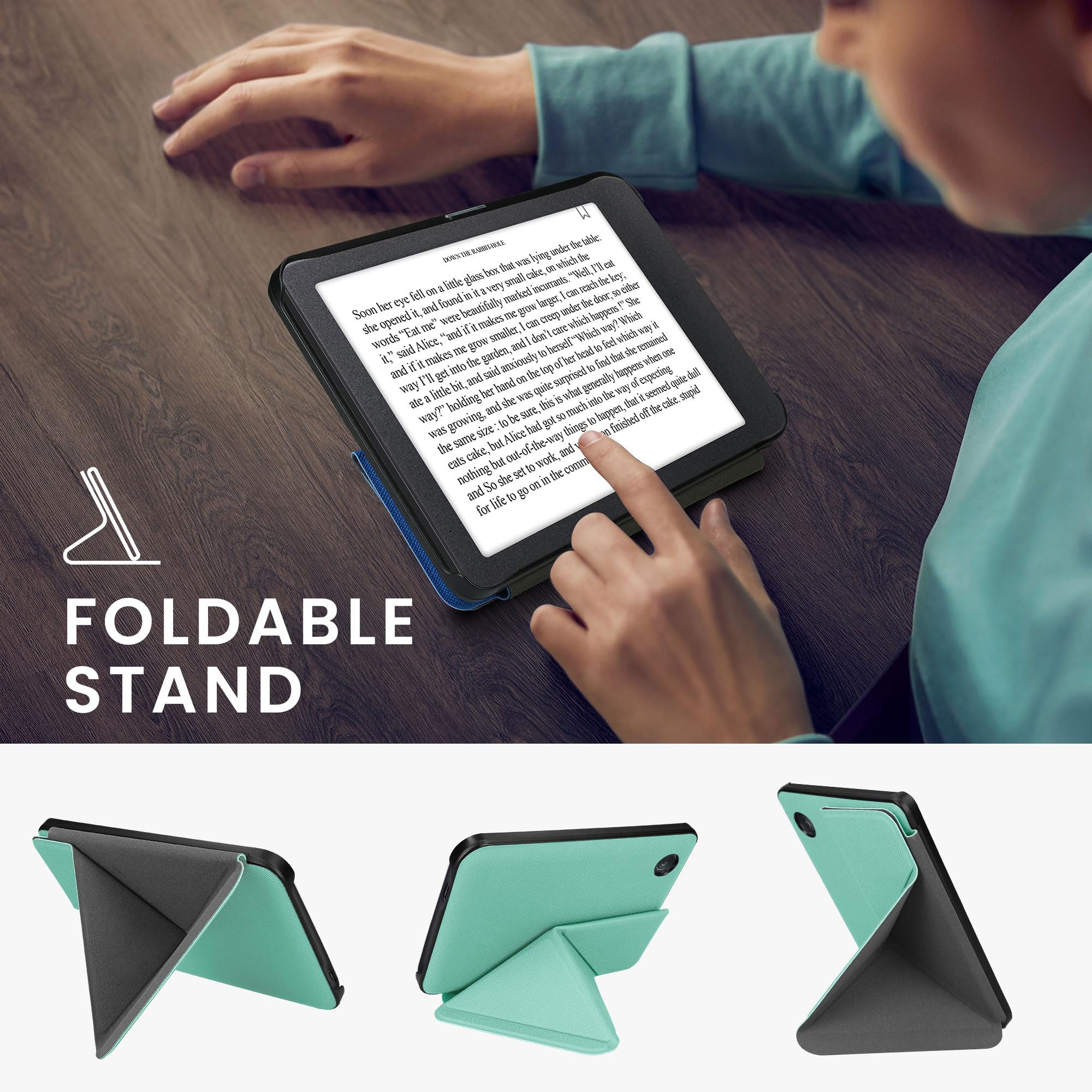 kwmobile Custodia Pieghevole Compatibile con Kobo Clara BW/Colour Cover - Cover Magnetica Pelle PU eReader con Stand - menta