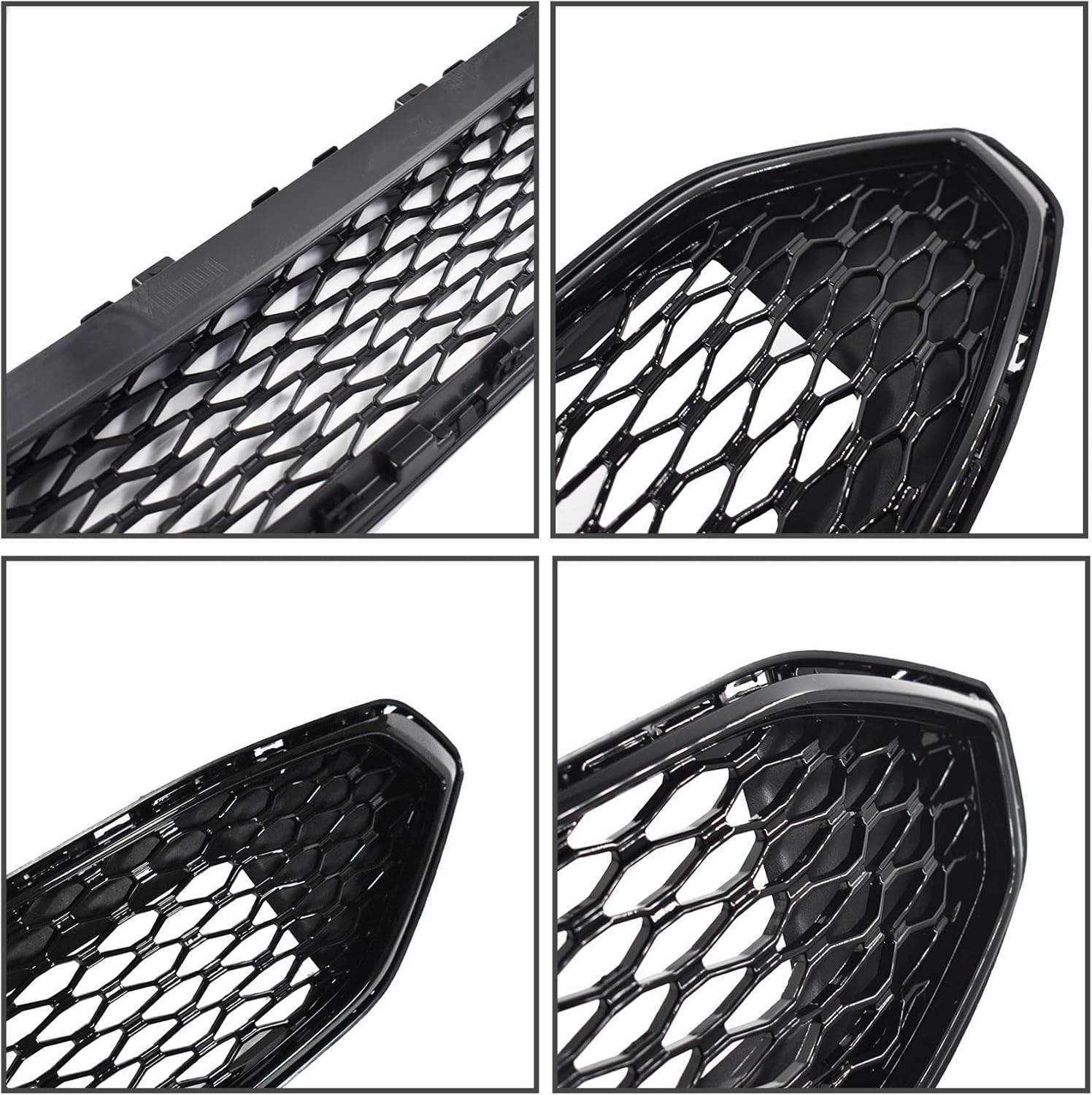 Front Bumper Upper Grille Automotive Grille Compatible with Fusion Energi Platinum SE Sport Sedan 4-Door 2017 2018