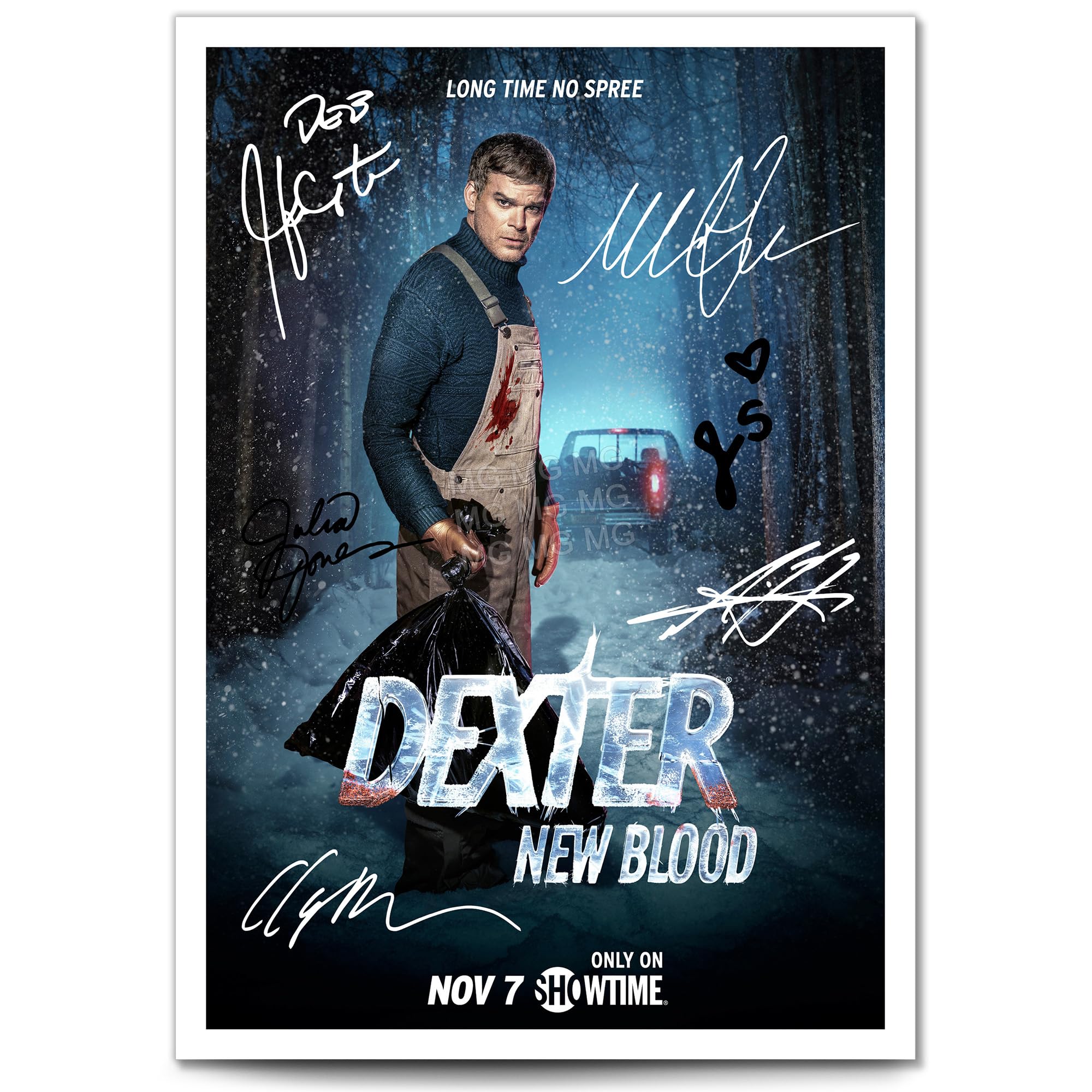 Dexter Cast Signed Autograph Signature A4 Poster Photo Print Photograph Artwork Wall Art Picture TV Show Series Season Memorabilia Gift Michael C Hall (New Blood, A4 Print (Unframed)) — image 1