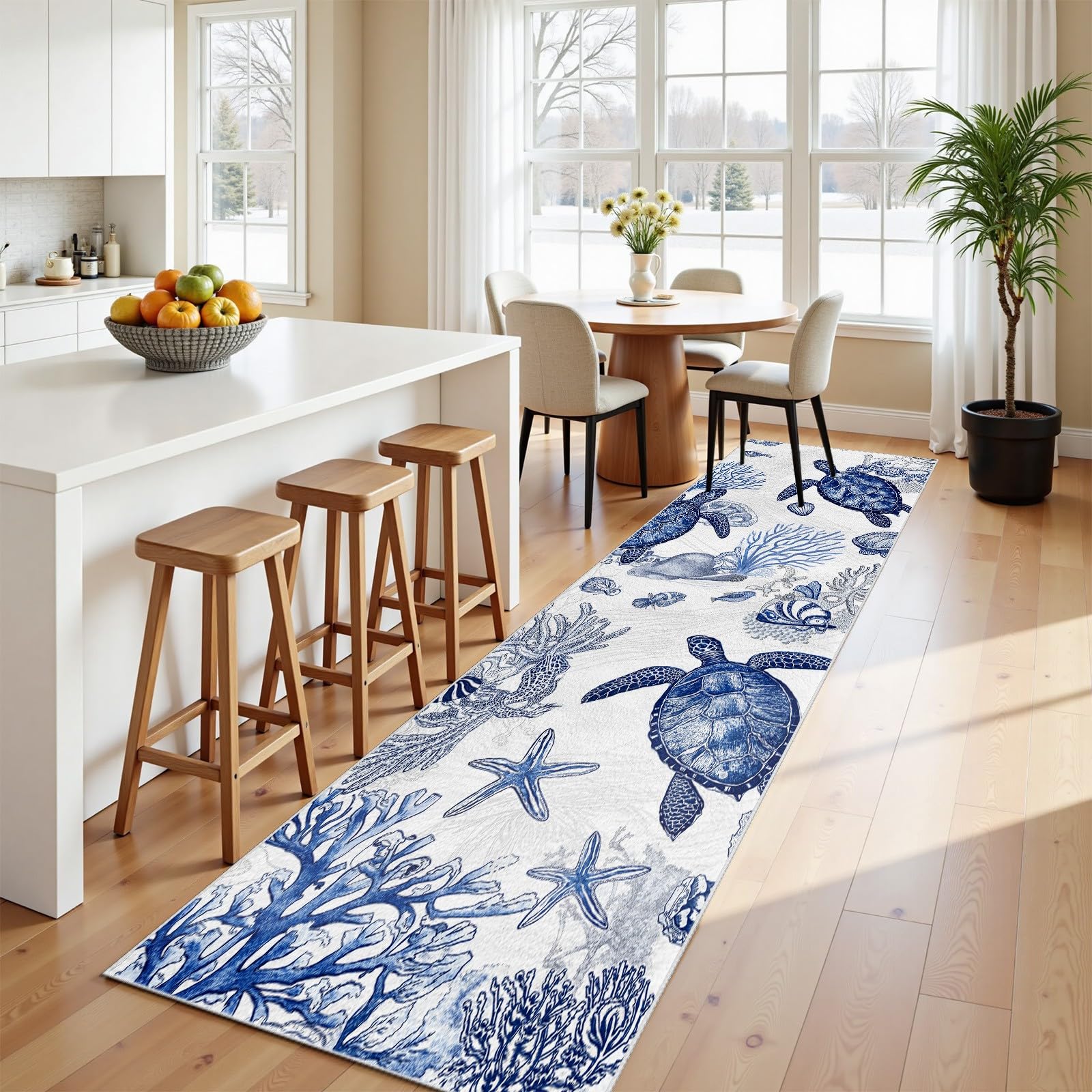 Küste Schildkröte Flur Teppich Läufer 60x150 cm, Nautisch Maritim
