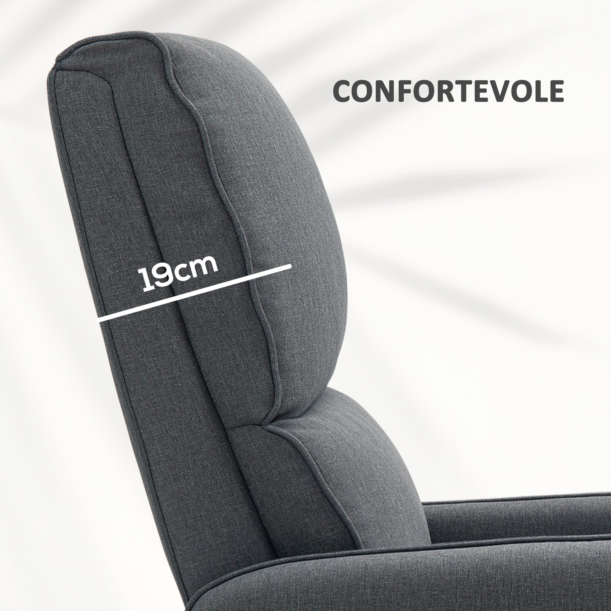 HOMCOM Poltrona Elettrica Alzapersona Reclinabile 135°, Poltrona Relax Elettrica in Tessuto Effetto Lino con Telecomando, Poggiapiedi e Tasca Laterale per Soggiorno e Camera da Letto, Grigio Carbone