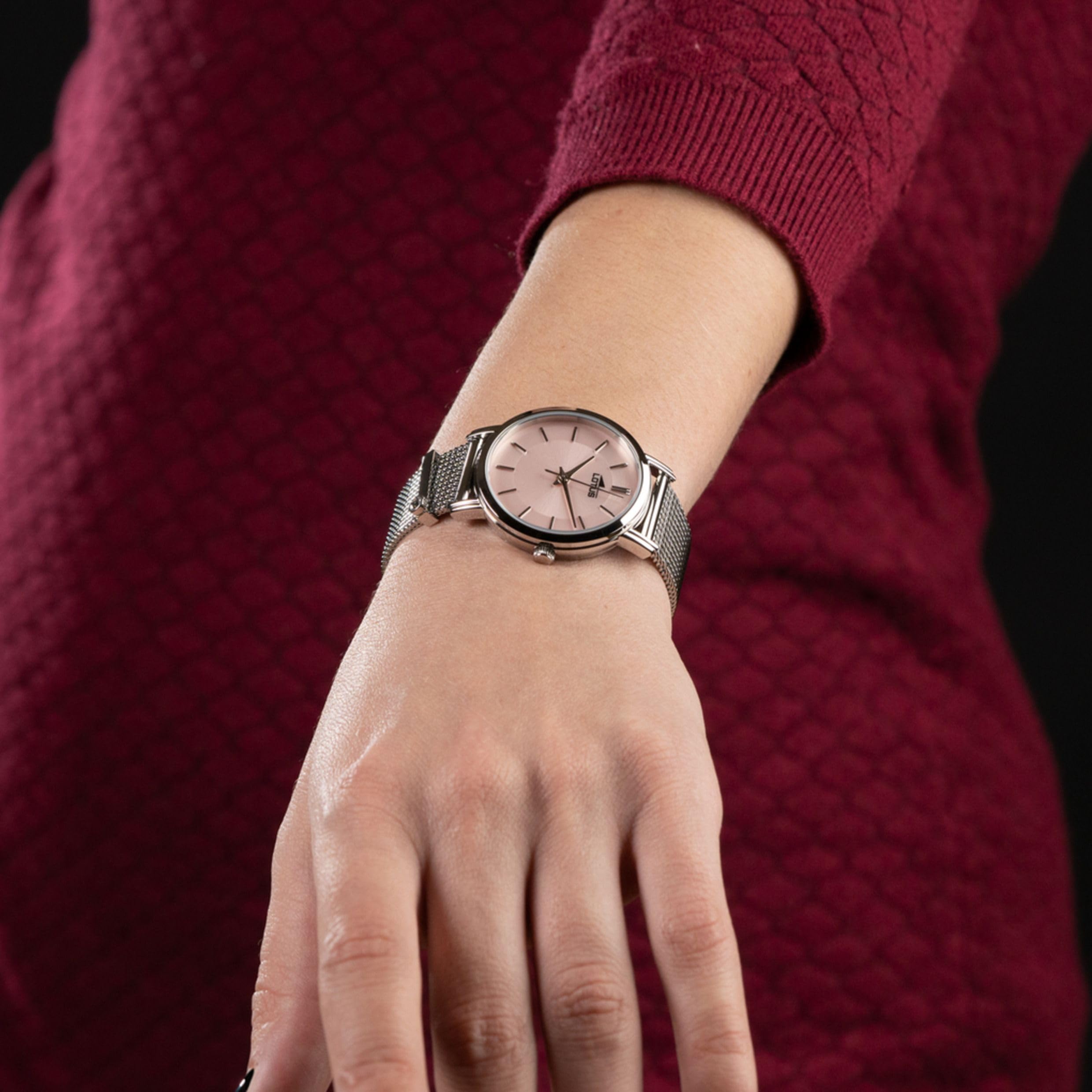 LOTUS Reloj Mujer Analógico de Acero Inoxidable 316l Plateado - Movimiento de Cuarzo - Cristal Mineral de Alta Resistencia - Resistente al Agua 5 ATM 18737 - Minimalist for Her