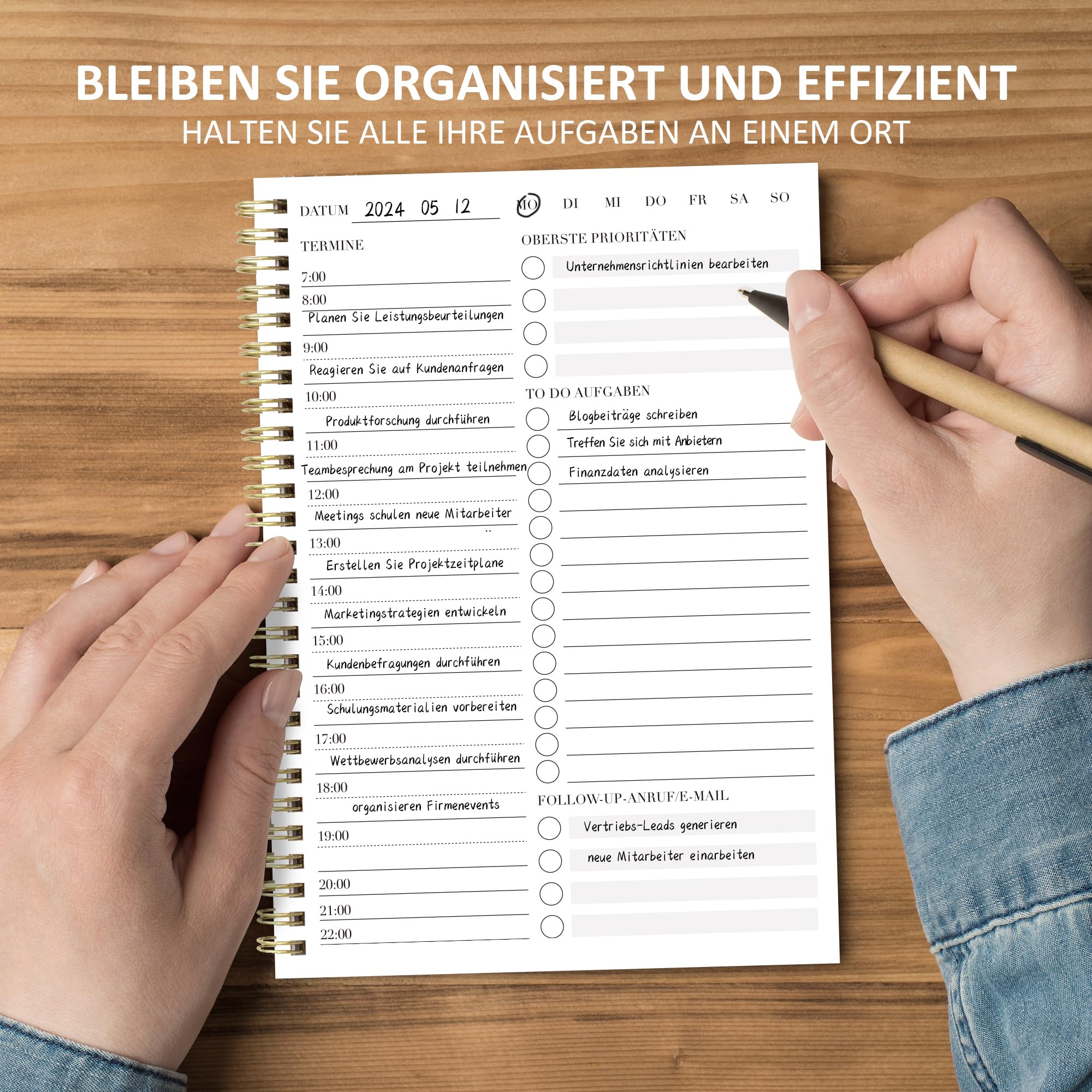 BIROYAL Daily Planner Notebook with Timetable, Spiral To-Do Notepad to Easily Organize Your Tasks and Appointments - Image 4