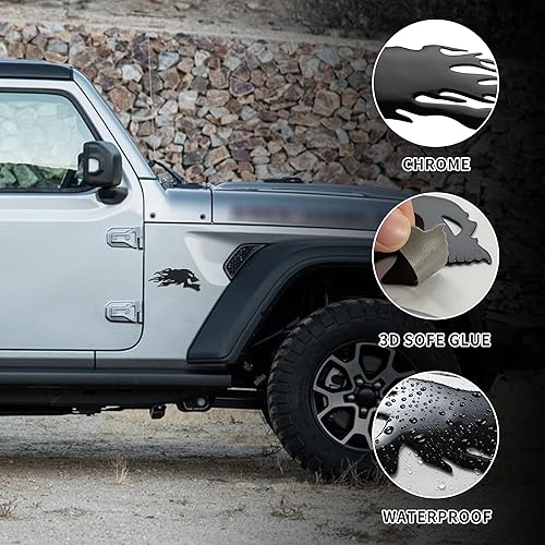 Miniatura 3 de TOMALL 2 calcomanías brillantes con emblema de cabeza de calavera 3D para automóvil, cromadas para decoración de Halloween, símbolo de metal de