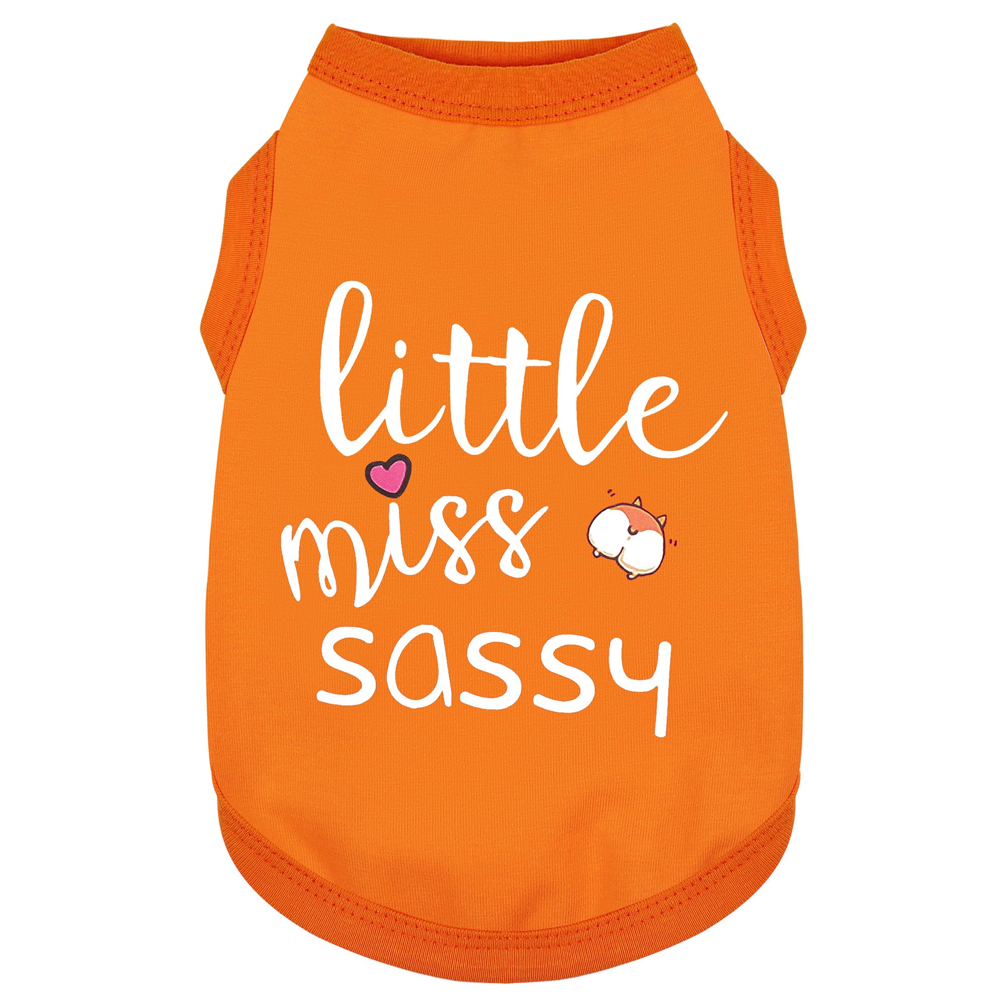 Paiaite Dog Clothes Fashionable Sleeveless Pet Vest: 'Little Miss Sassy' Printed Cotton Dog Shirt, Ideal for Small, Medium, and Large Breeds, Ensuring Comfort and Breathability Orange L