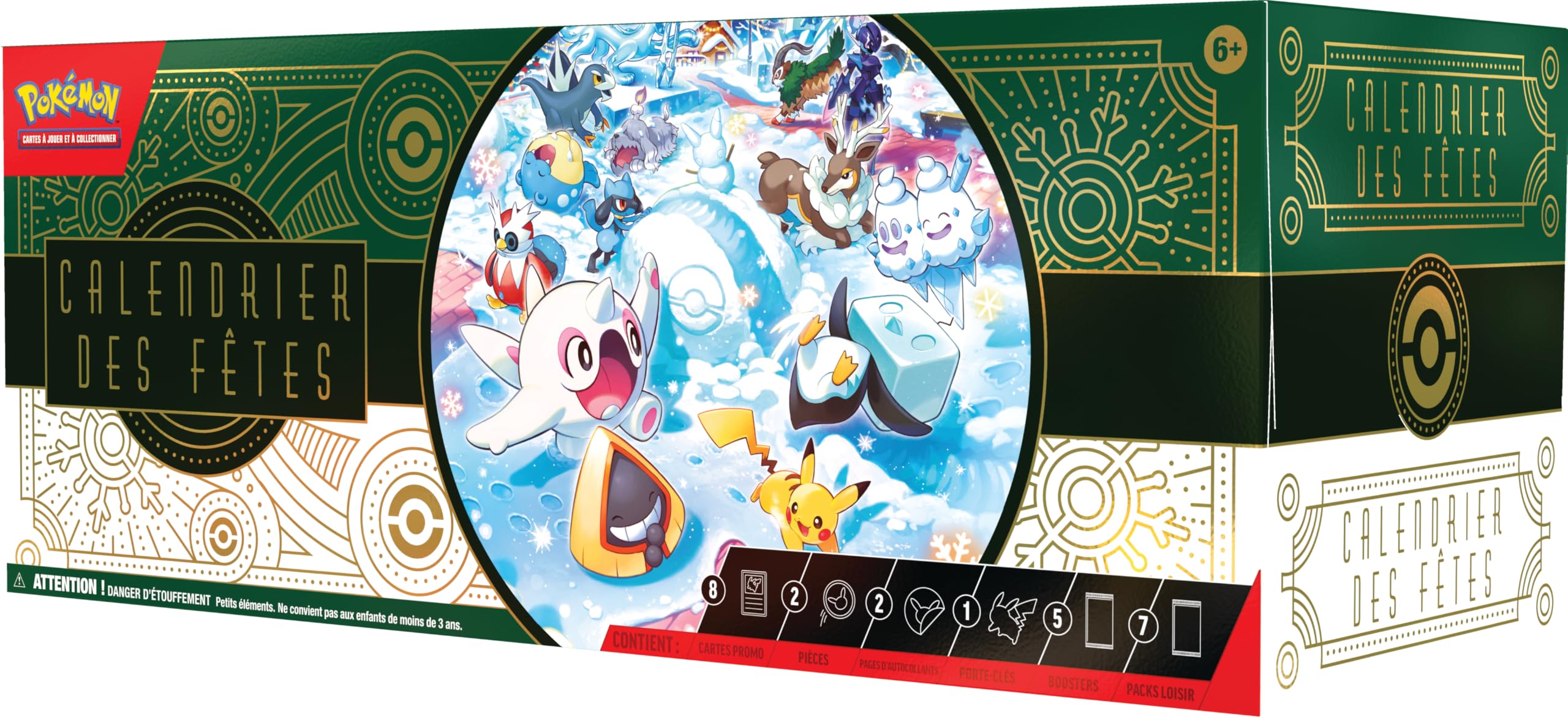 Pokémon TCG: Weihnachtskalender (8 glänzende Promokarten, 5 Booster und mehr)