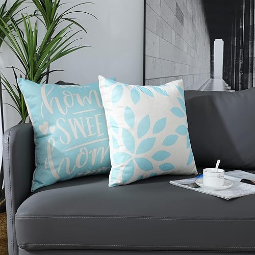 Vista 45 de Homefeelzydys Fundas de almohada de 18 x 18 pulgadas, fundas de almohada de 18 x 18 pulgadas, fundas de almohada cuadradas, juego de 4 fundas